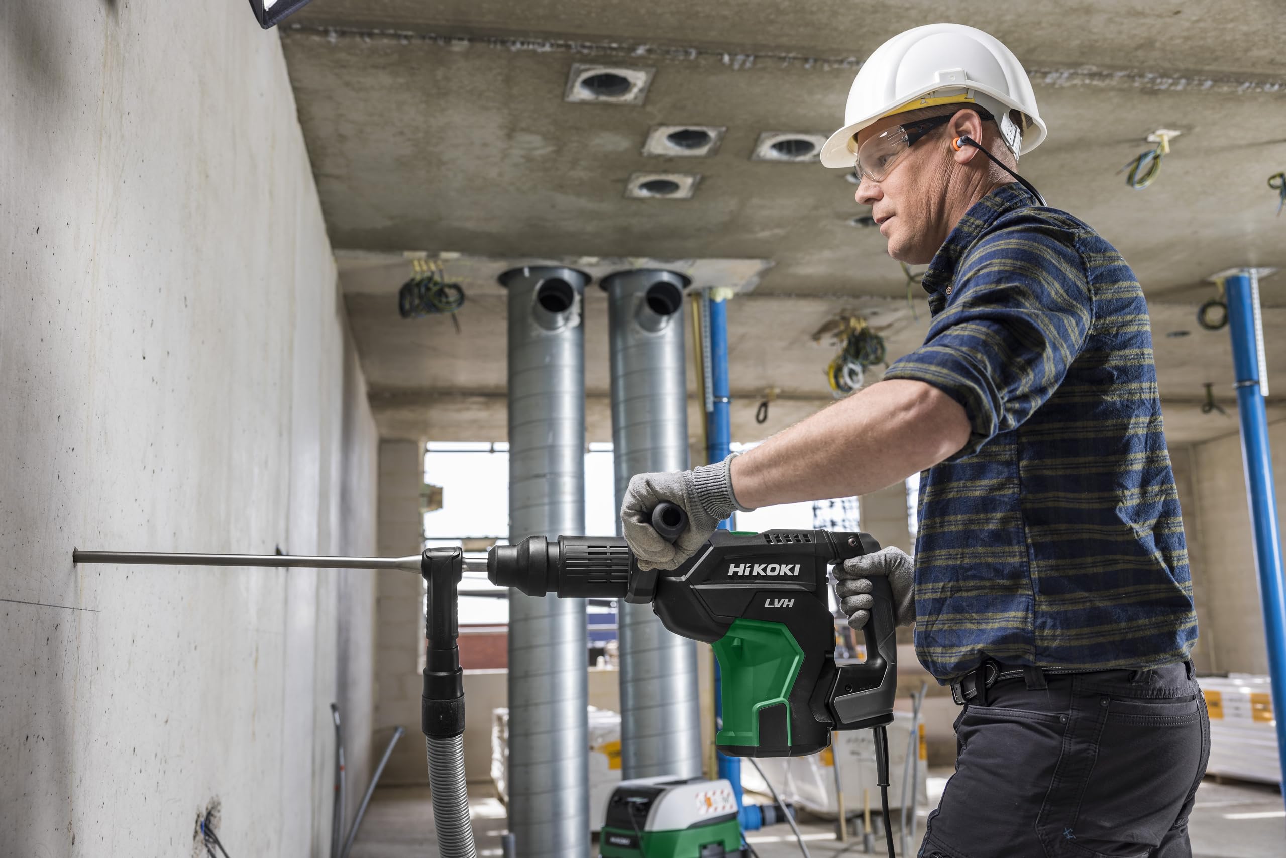 HiKOKI DH40MEY2 Marteau Perforateur SDS-Max, Burineur 1150W et 9,2 J | Moteur sans balais, perçage béton 40mm, technologie UVP anti-vibrations, RFC, 6,8 kg, livré avec coffret et graisse