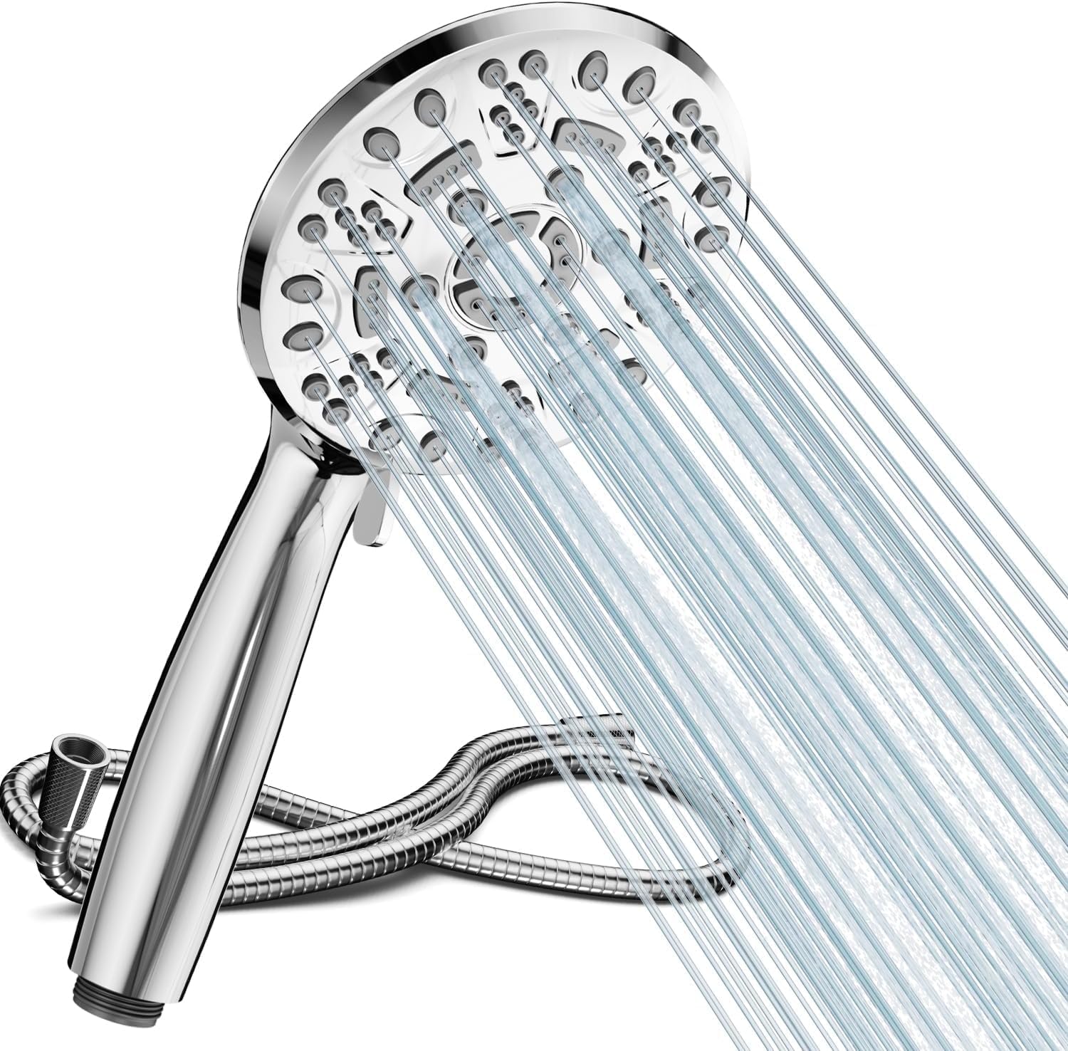 Cobbe High Pressure Shower Head and Hose Set with 8 Spray Modes, 120mm Large Pow