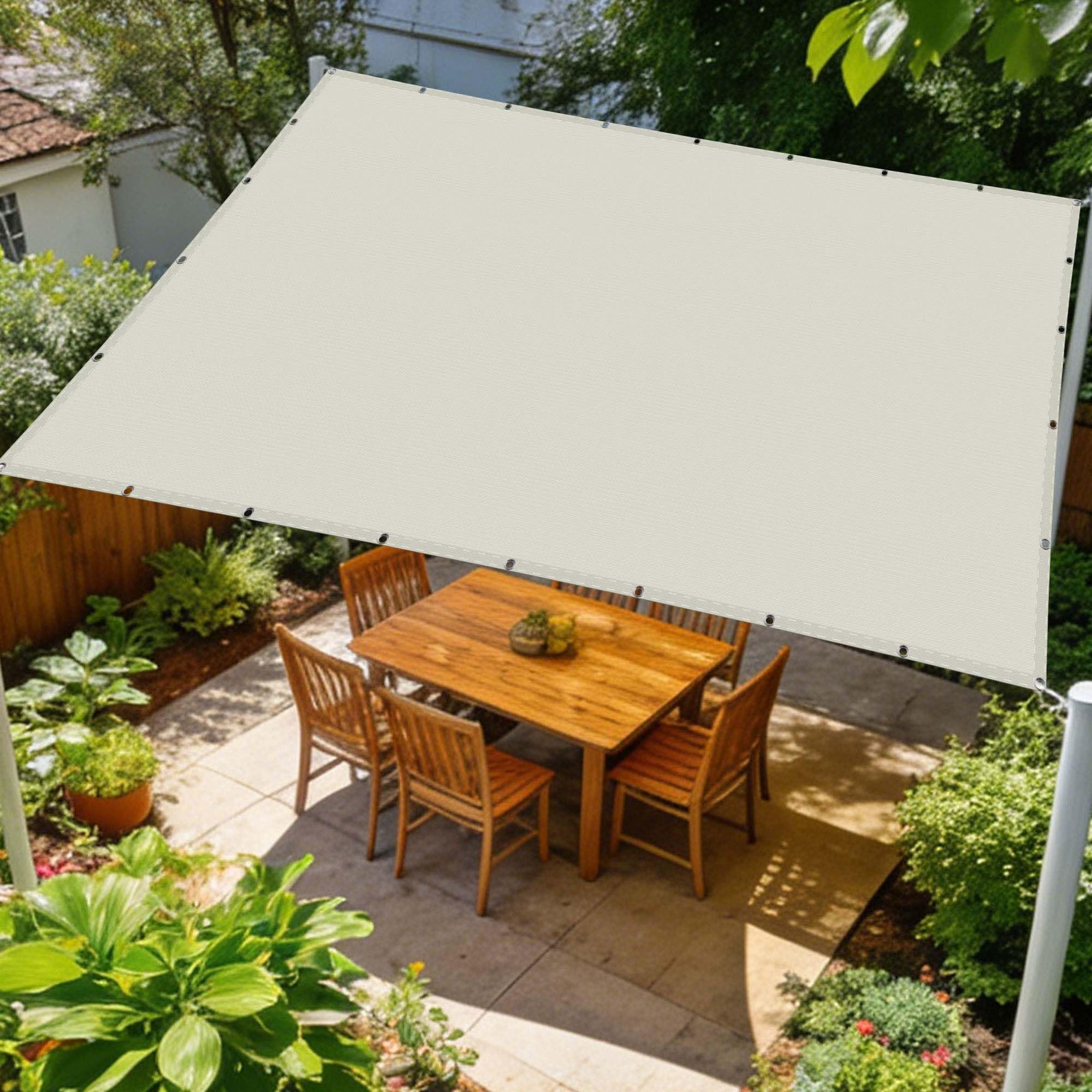 Voile d'ombrage étanche extérieur brise vue rectangulaire anti UV avec cordons