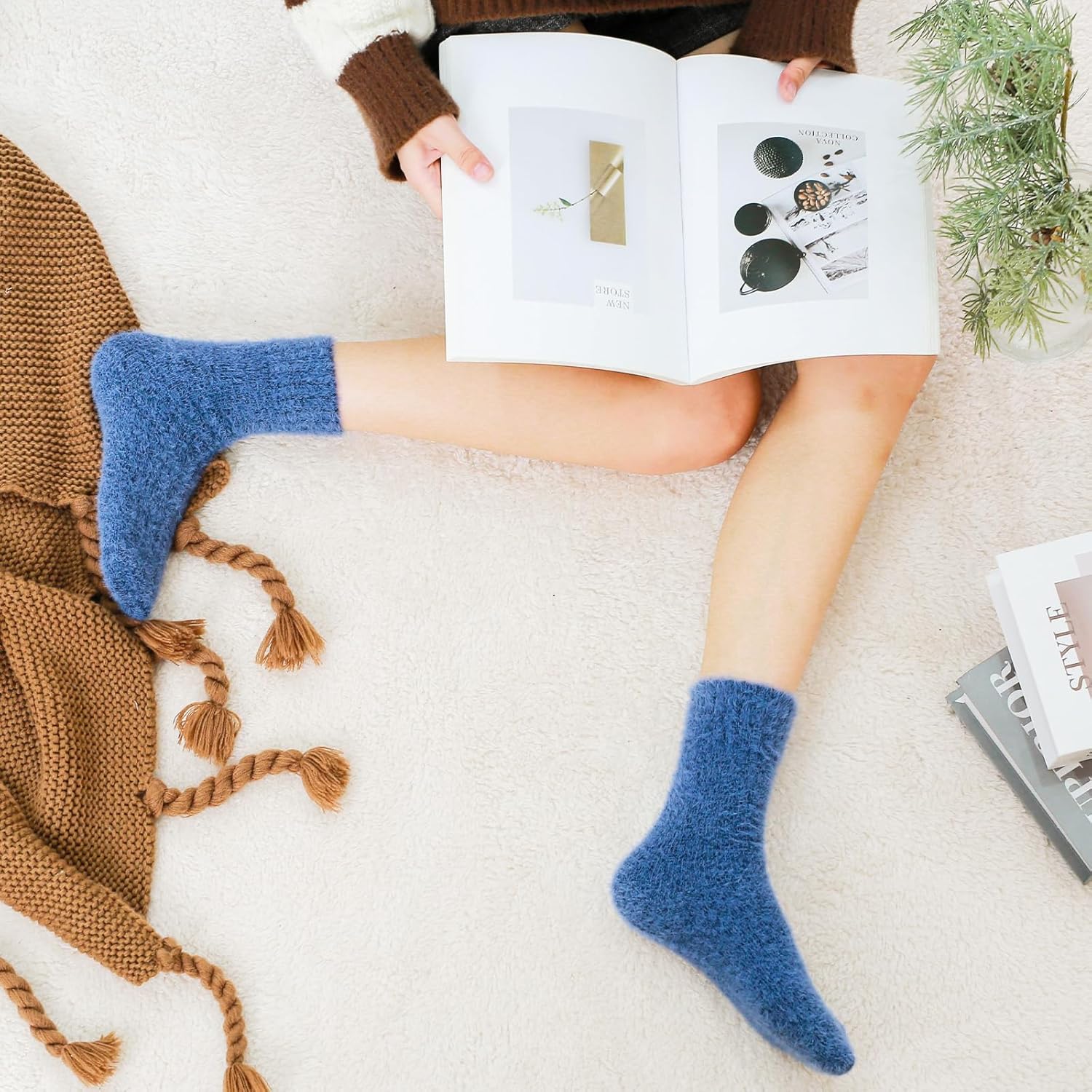 SISOSOCK Fuzzy Cozy Warm Socks for Women-Winter Home Thick Wool Soft Sleeping Socks-Perfect Gifts for Women - Image 2
