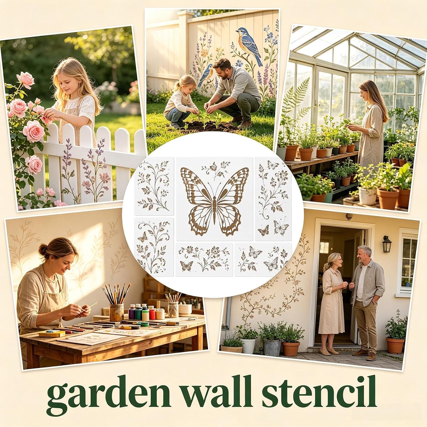 Fence Painting Stencils - Reusable Flower Wall Art Furniture Decor Craft image 4