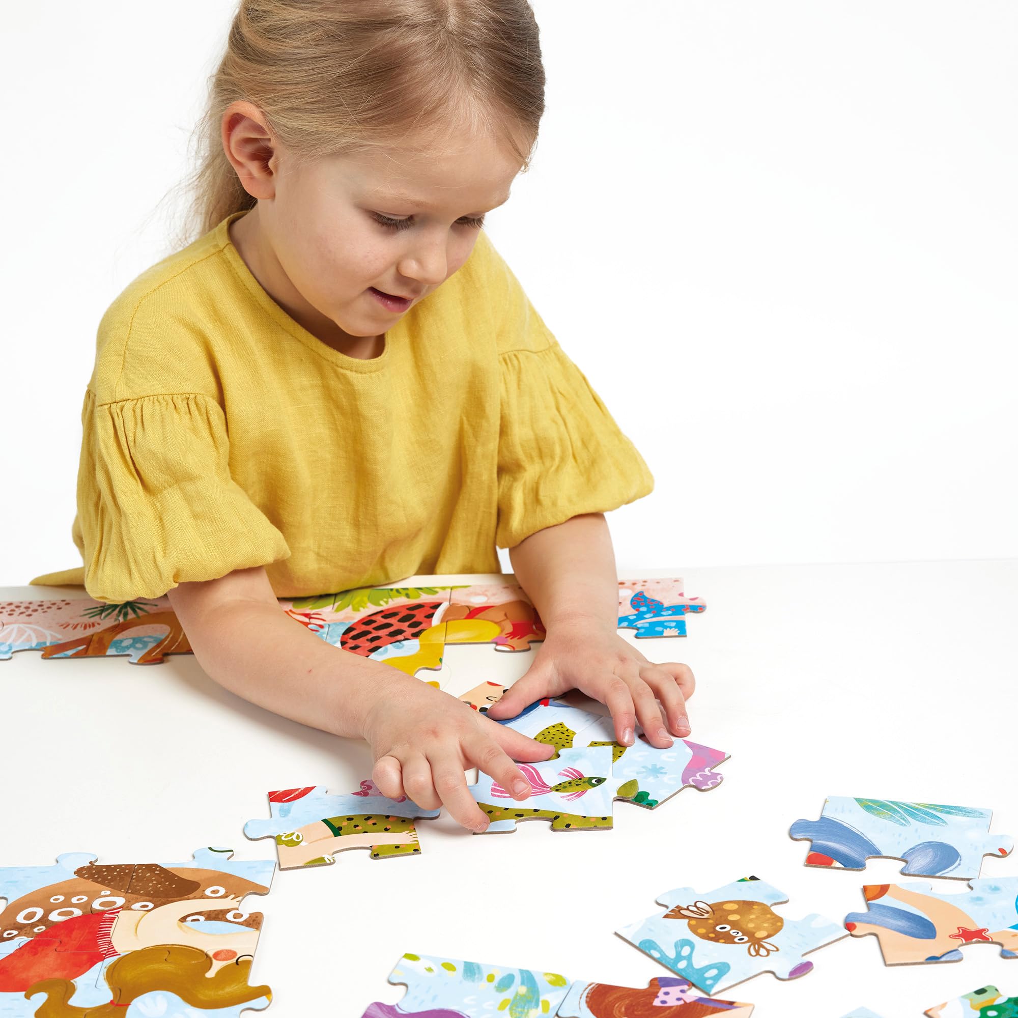 Magical Jumbo Puzzle Mermaids, 60 Teile Lernpuzzle für Kinder 4+, Bodenpuzzle Meerjungfrauen, 26.8" x 19"
