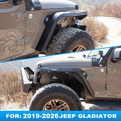 Miniatura 3 de ROXX Juego de 4 guardabarros de acero texturizado plano y resistente para vehículos todoterreno (24 puertas)