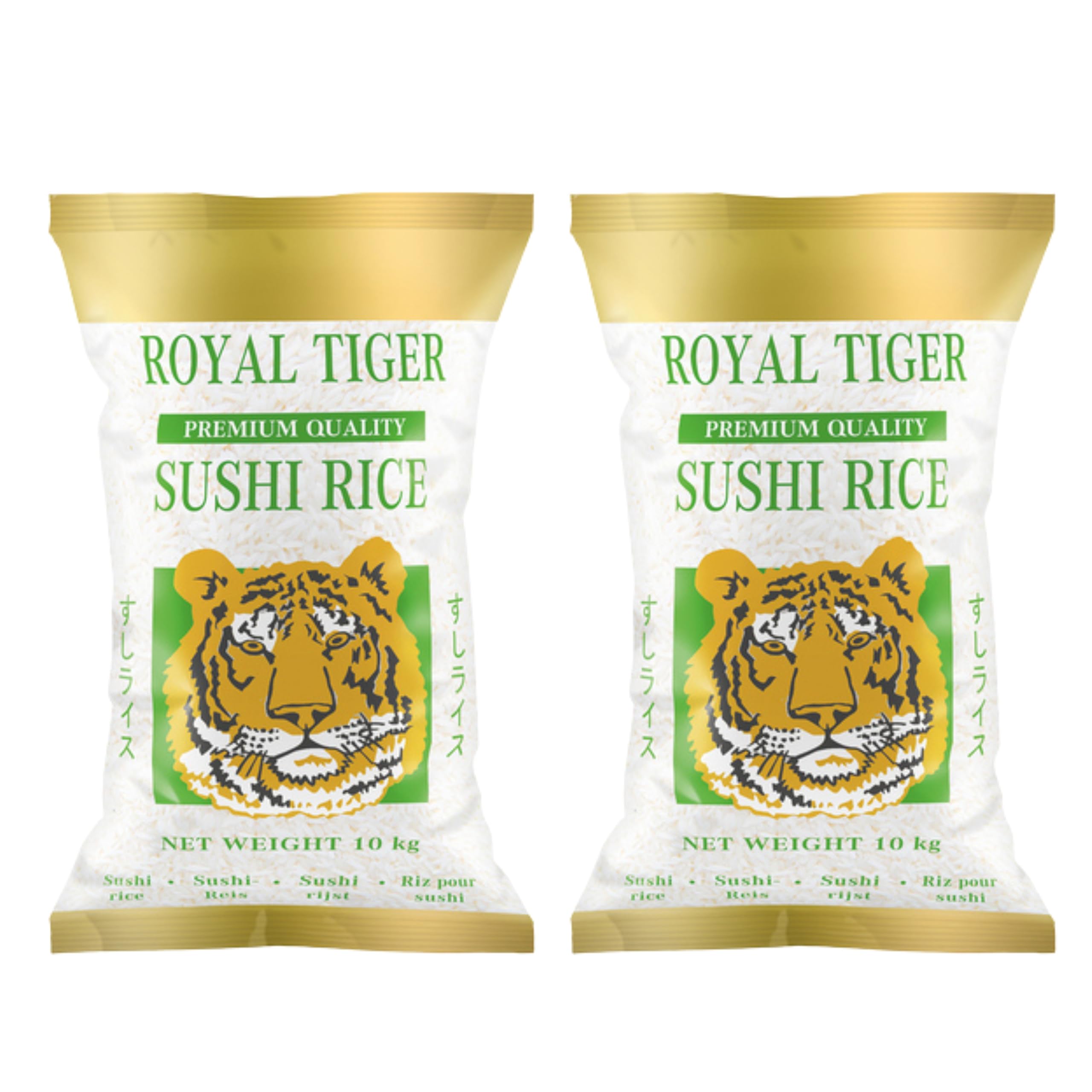 Royal Tiger Sushireis 2x 10kg, hochwertiger Rundkornreis, Sushi & Risotto, Perlreis für kreative Reisgerichte, perfekt für japanische, italienische & internationale Küche