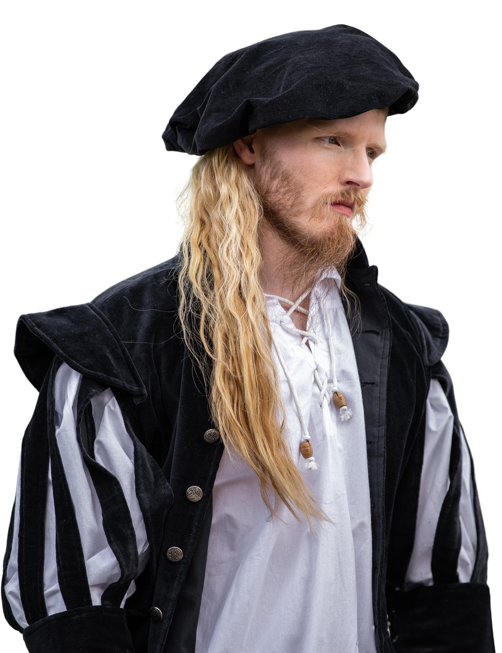 Leonardo Carbone® Heren hoofddeksel fluwelen baret kurt | geïntegreerde band | plooien achter | carnaval, Halloween, cosplay, LARP, middeleeuwen, baret, hoed, katoen | 100% katoen groen XL Leonardo Carbone® Heren hoofddeksel fluwelen baret kurt | geïntegreerde band | plooien achter | carnaval, Halloween, cosplay, LARP, middeleeuwen, baret, hoed, katoen | 100% katoen groen XL