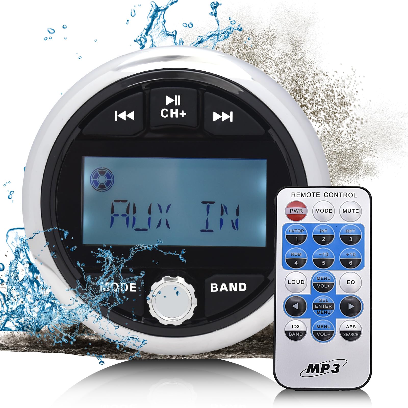 Geloo Radio Nautica per Barca MP3 Lettore Marine Stereo Marina FM/AM Radio Player Impermeabile Veicoli di Ingegneria per Barca Yacht Barche LKW Camper