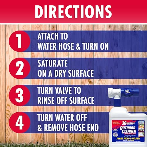 Miniatura 11 de 30 Seconds Limpiador de exteriores Limpia las manchas de musgo y algas de la casa, revestimiento de vinilo, terraza, patio, valla, 3 botellas