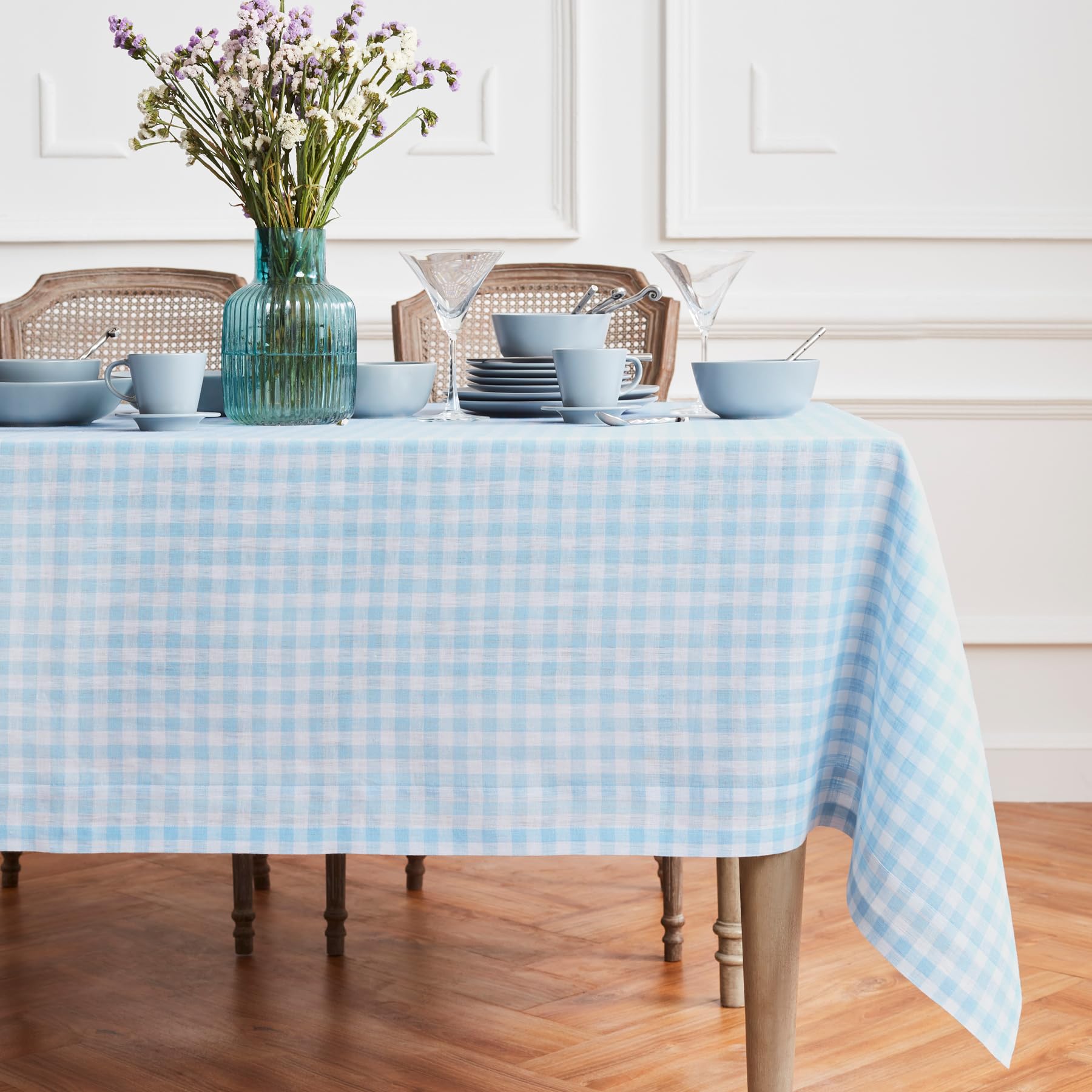 Amazon.com: Solino Home Linen Gingham Tablecloth 60 x 120