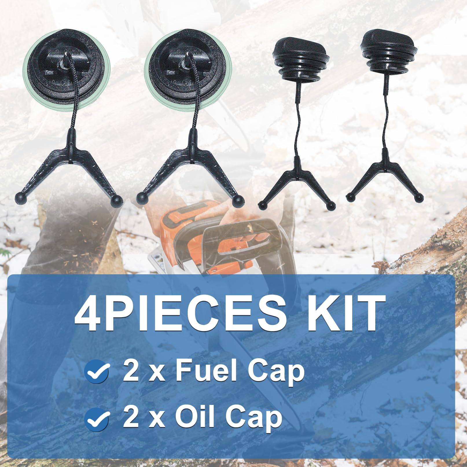 2 Tappi Carburante In Plastica E 2 Tappi Olio 537215202 503903901