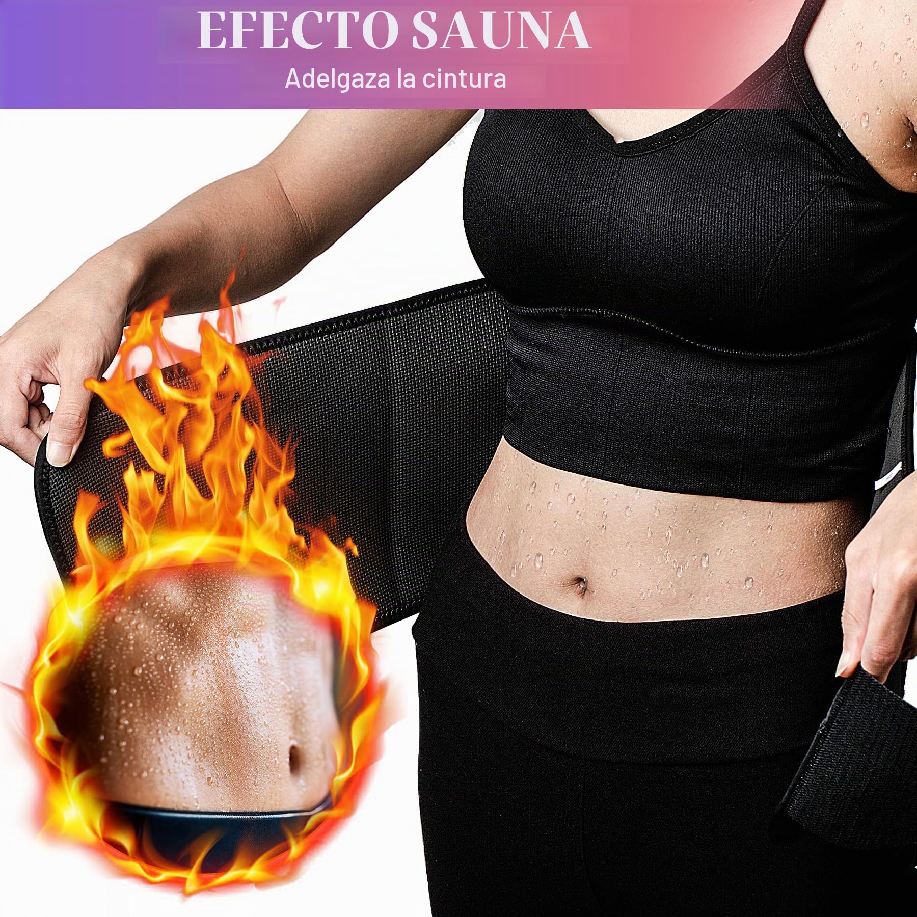 LUZOON Faja Reductora Mujer y Hombre, Fajas Reductoras Adelgazantes para Gimnasio de Neopreno, Cinturón Lumbar Abdominal para Fitness y Deporte