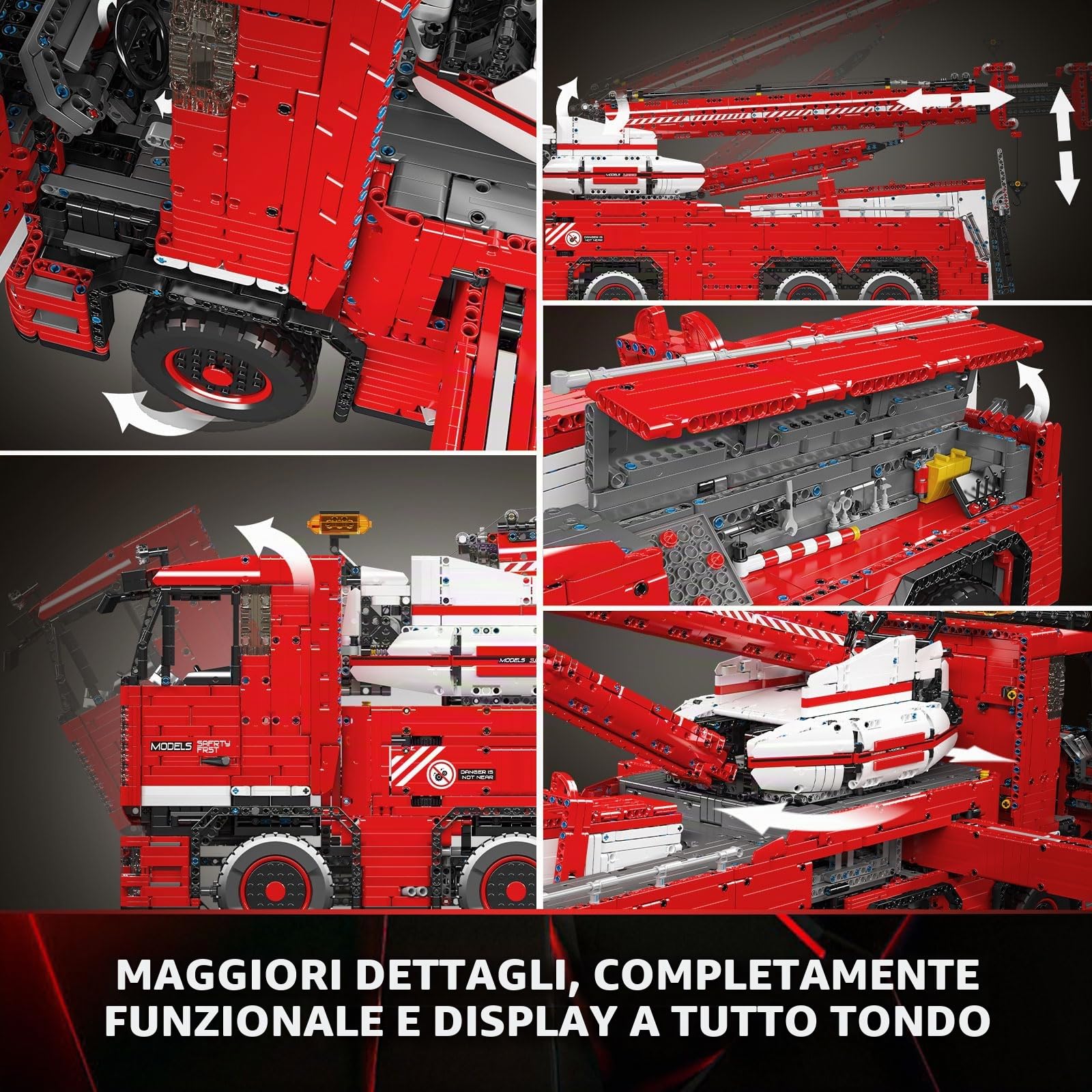 Mould King 19008 Carro Attrezzi Versione Dinamica dei Blocchi del Modello di Camion da Costruzione, 10966 Pezzi Kit di Montaggio del Demolitore Autocarro con Gru Pneumatica con 19 Motori Kit