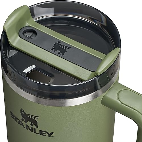 Miniatura 380 de STANLEY Quencher H2.0 Vaso Térmico con asa y pajilla, 64 onzas, tapa Flowstate de 3 posiciones, gran capacidad para viajes y deportes, vaso de acero