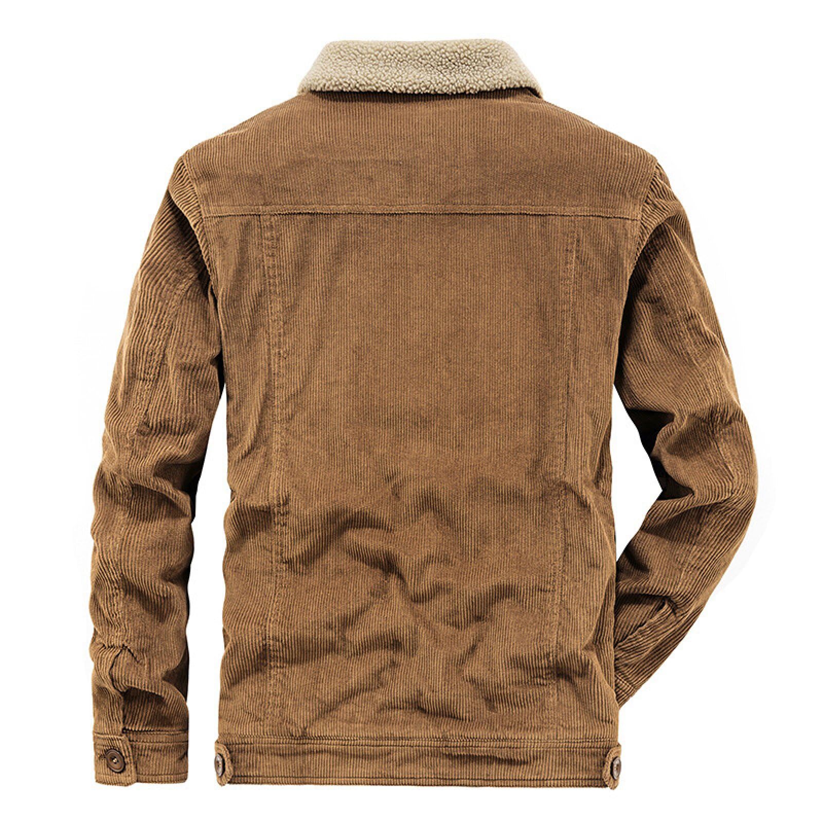 Giacca in velluto a coste da Uomo, Giacca da Camionista Calda in Pile Militare, Antivento Cappotto Cargo, Giacca Invernale con Bottoni