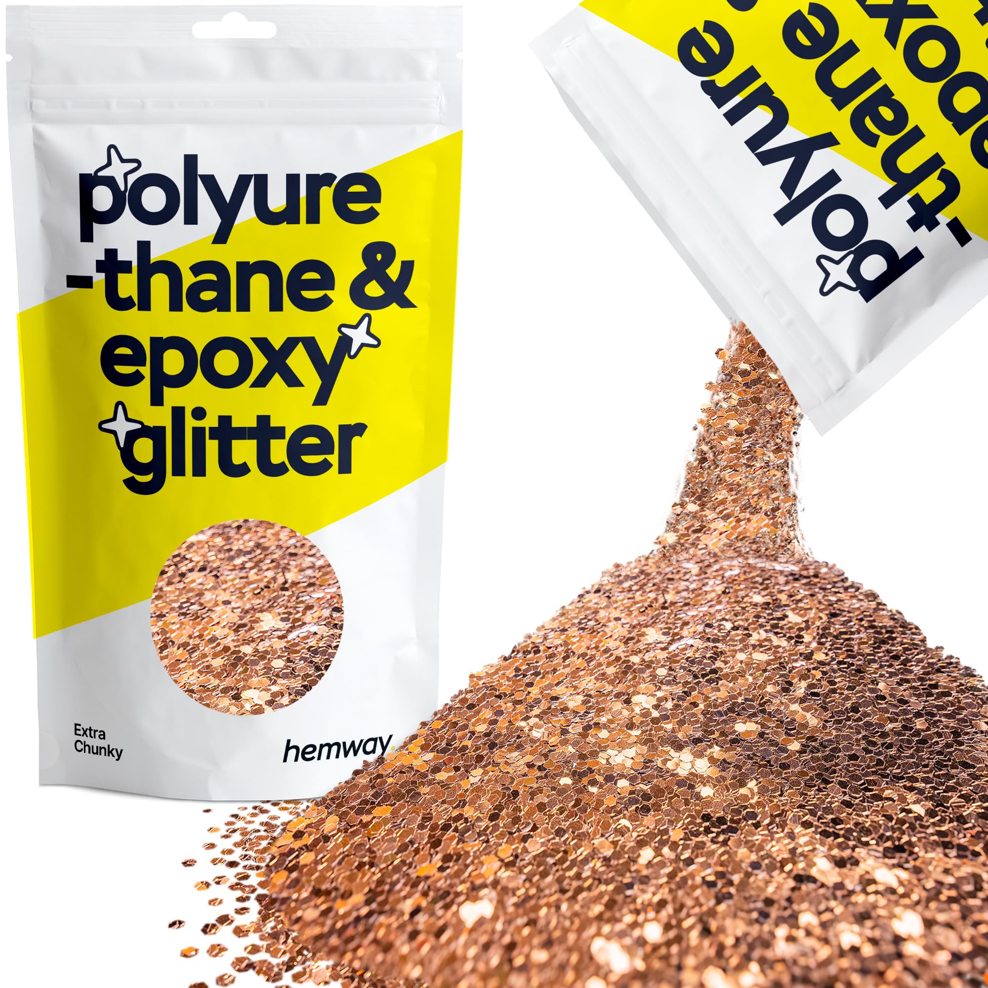 Hemway Resin Glitter Bronze Brown 100g Super Chunky | Polyurethane & Epoxy Glitter for Resin Crafts, Tumblers, Coasters, Floor & Table Art — view 62