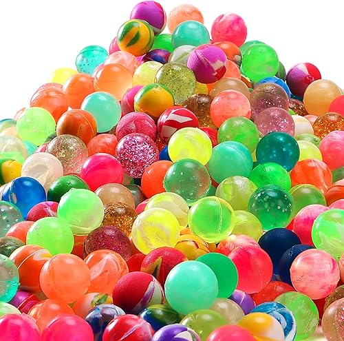 Pllieay 500 bolas hinchables a granel 079 pulgadas varios estilos de bolas rebotantes mezcladas pequeñas bolas de goma para recuerdos de fiesta de