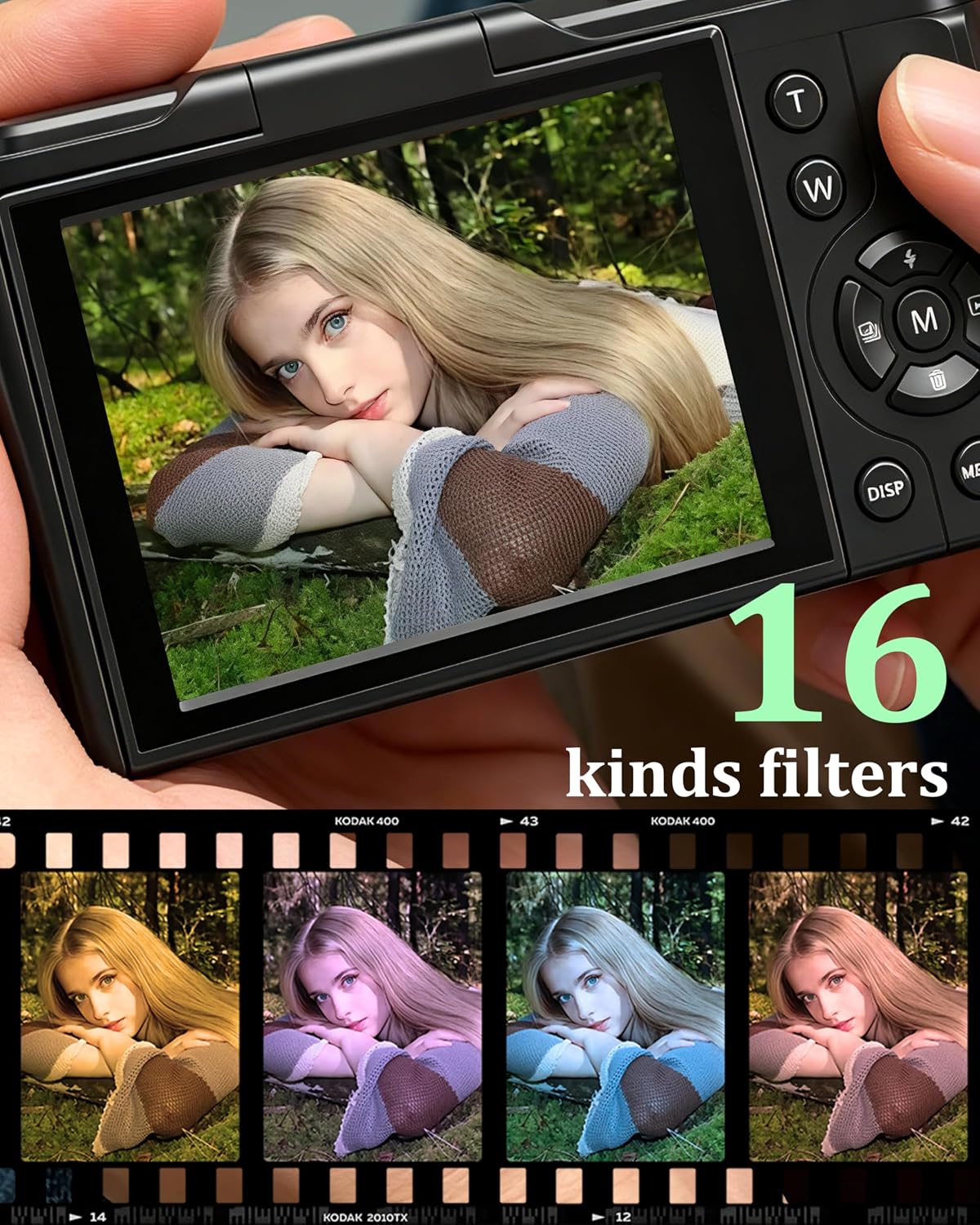 4K Digital Camera for Photography, 64MP Vlogging Camera for YouTube with 180° Flip Screen, 18X Zoom UHD Autofocus Video Camara, Compact with 32GB Micro SD Card for Teens, Boys & Girls, Beginners