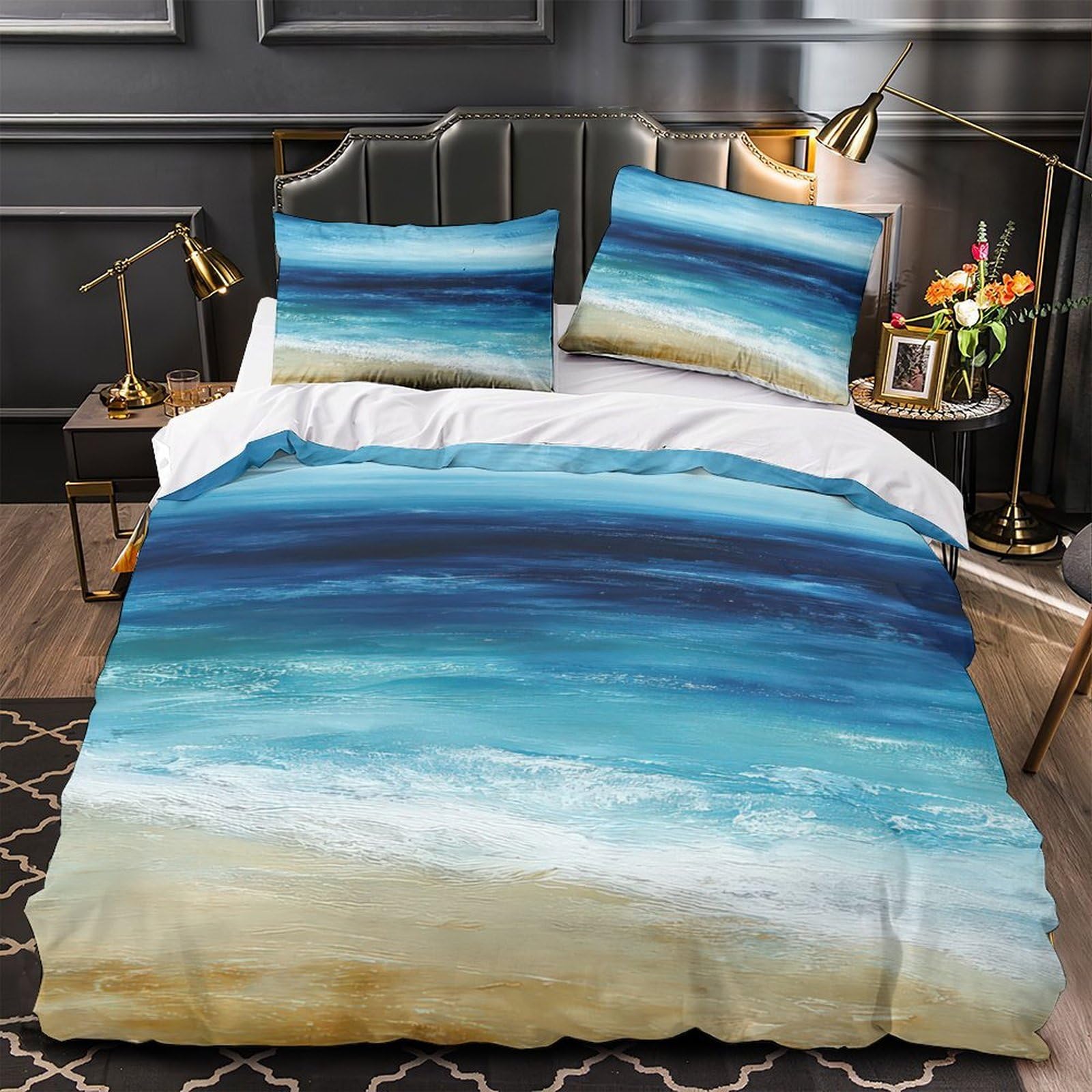 Housse de couette vagues océaniques pour une ambiance de vacances à la mer