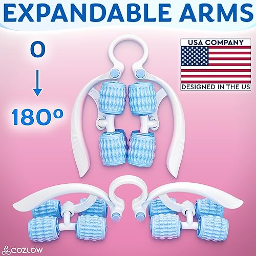 Miniatura 2 de COZLOW Rodillo de masaje – Masajeador muscular de doble cara para brazo/pierna con 8 rodillos – Liberación miofascial de tejido profundo