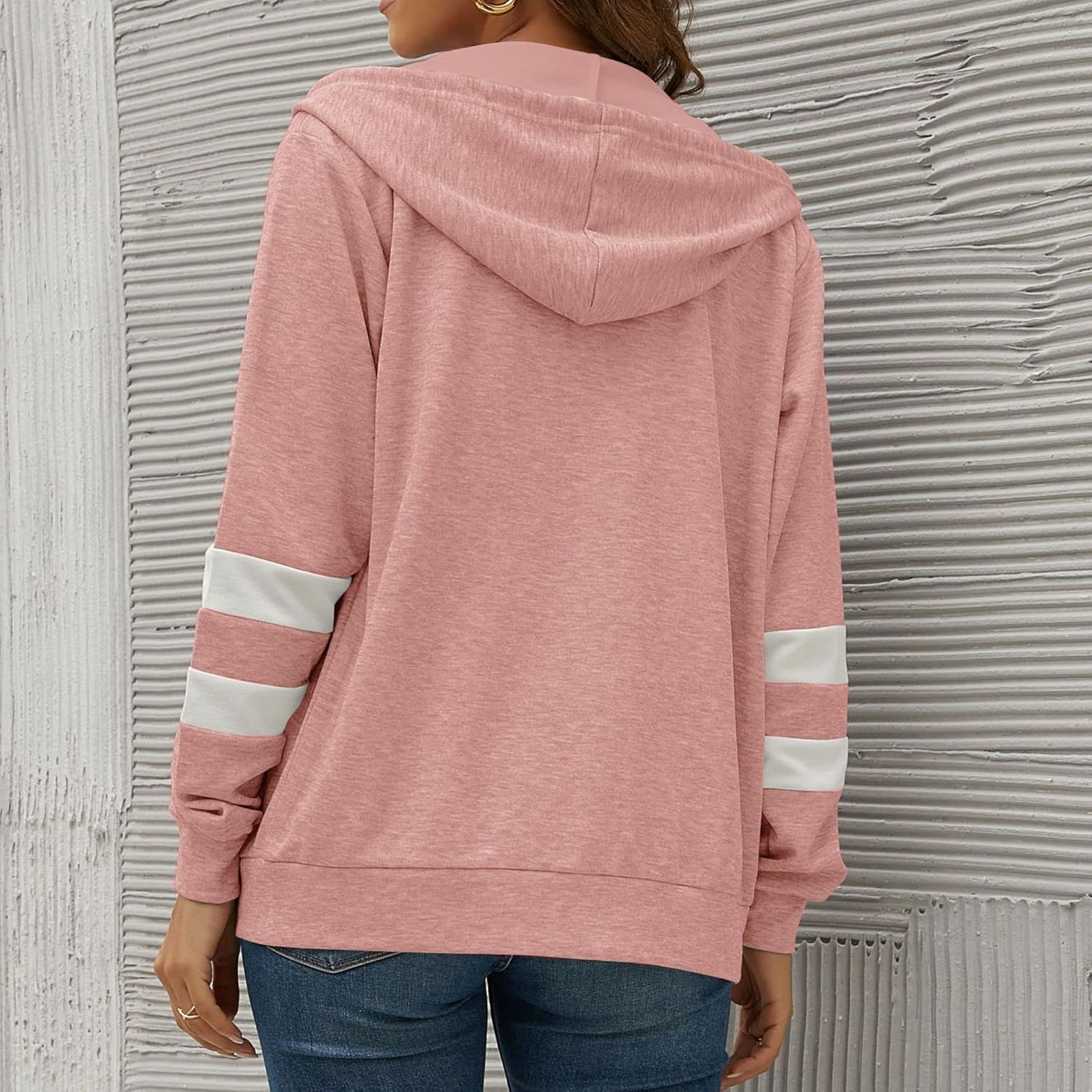 Size Small Color Pink YOCUR Womens Full Zip Up Hoodie Ombre Tie Dye Sweatshirt Teen Girls Long Sleeve Hoodies Jacket