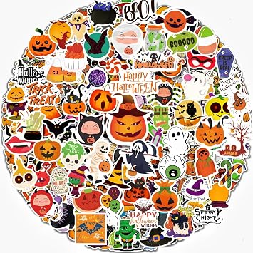 300Pcs Halloween Stickers for Kids Teens Adults, Waterproof Non-Repeating Vinyl Bulk Halloween Pumpkin Stickers for Holiday Party Favors Classroom Crafts Gifts Prizes Decorations