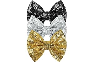 Bling Black and Gold Hair Bows for Girls