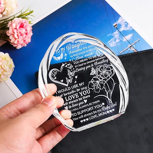 Miniatura 14 de Regalos para hija de mamá papá, regalos de cumpleaños para el día de la madre para hija adulta, recuerdos de cristal para mi hija, regalo de Regalos