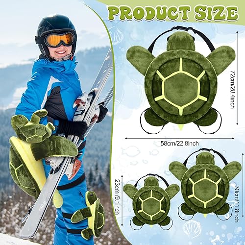 Miniatura 2 de Shappy 5 almohadillas para glúteos de tortuga para snowboard de 28 pulgadas, lindas almohadillas impermeables de cadera para esquí, almohadillas