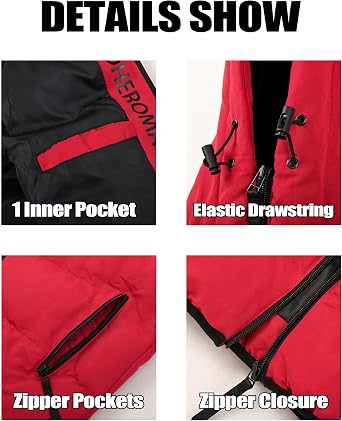 Mens Puffer Vest with Hood Lightweight Sleeveless Jackets Water-Resistant Outerwear Down Alternative Winter Jacket