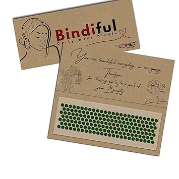 Bindiful Colorful Round Dailywear Bindis(BFMOQ) (Dark Green, 5mm)