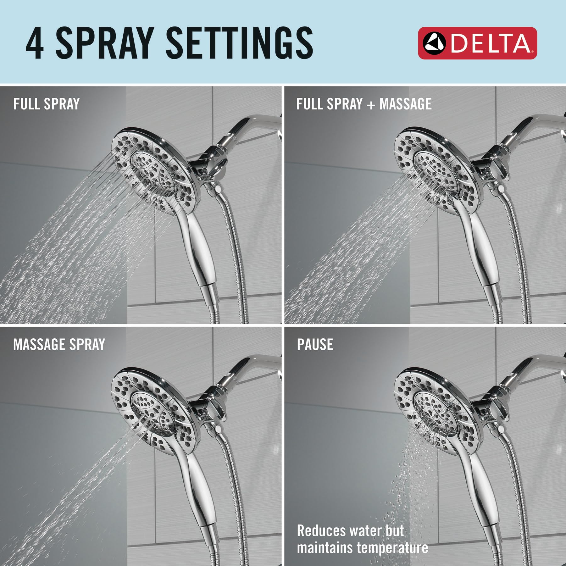 Delta Arvo 14 Series Chrome Shower Faucet Set with In2ition 2-in-1