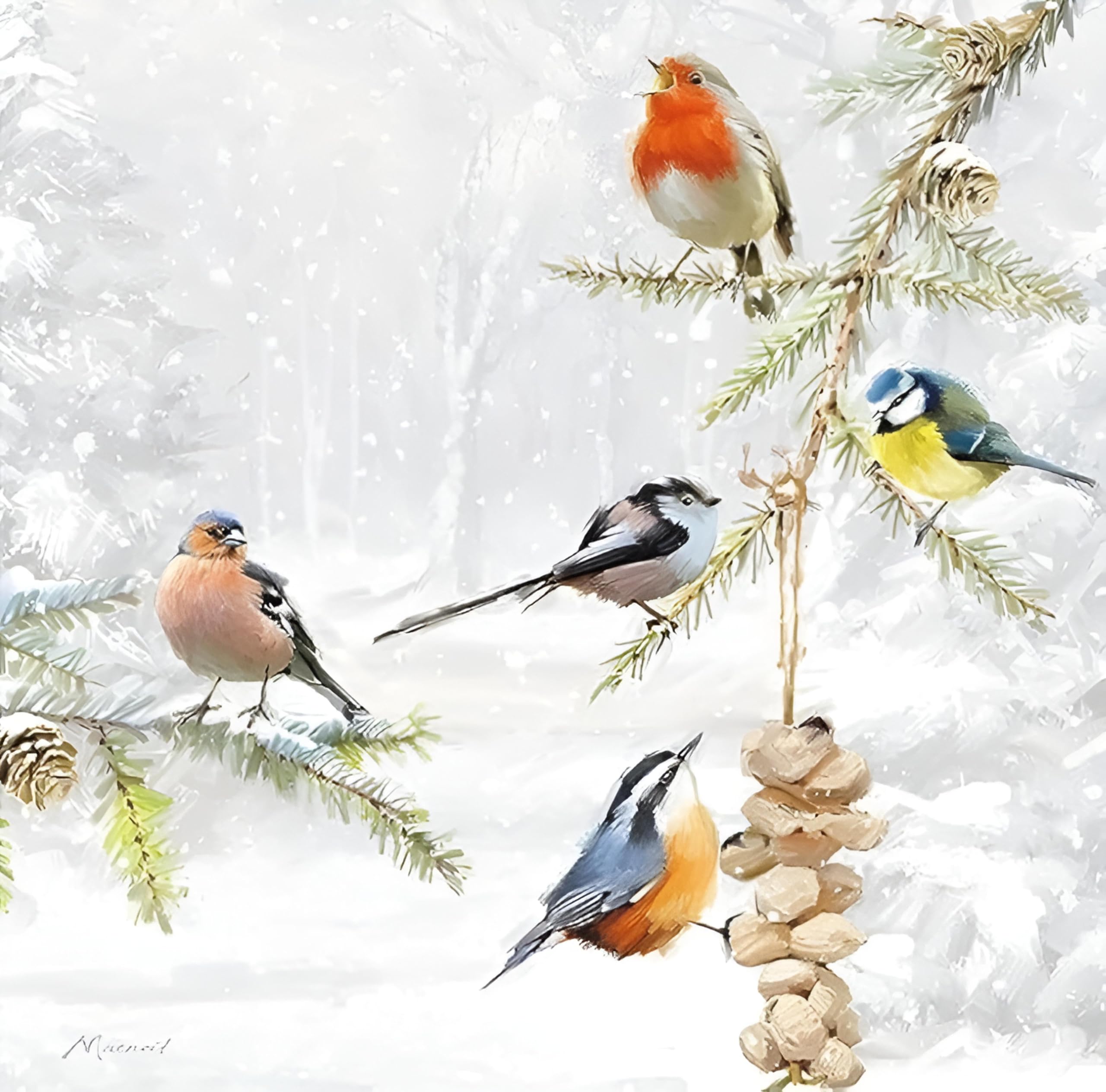 Paper House Box Of 20 Artistic Charity Christmas Cards – 'Popping - View #2