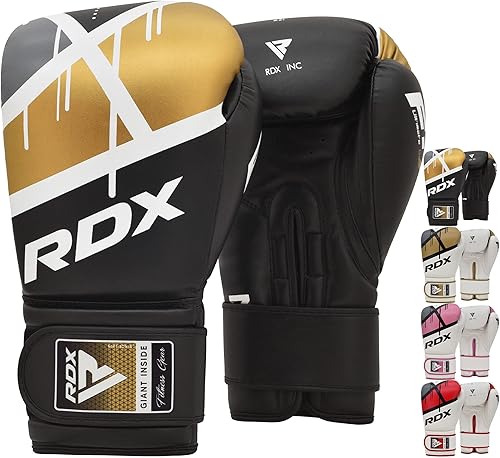 Miniatura 1 de RDX Guantes de boxeo EGO, Sparring Muay Thai Kickboxing MMA Heavy Training Mits, Maya Hide Leather Ventilado, soporte largo, almohadillas de