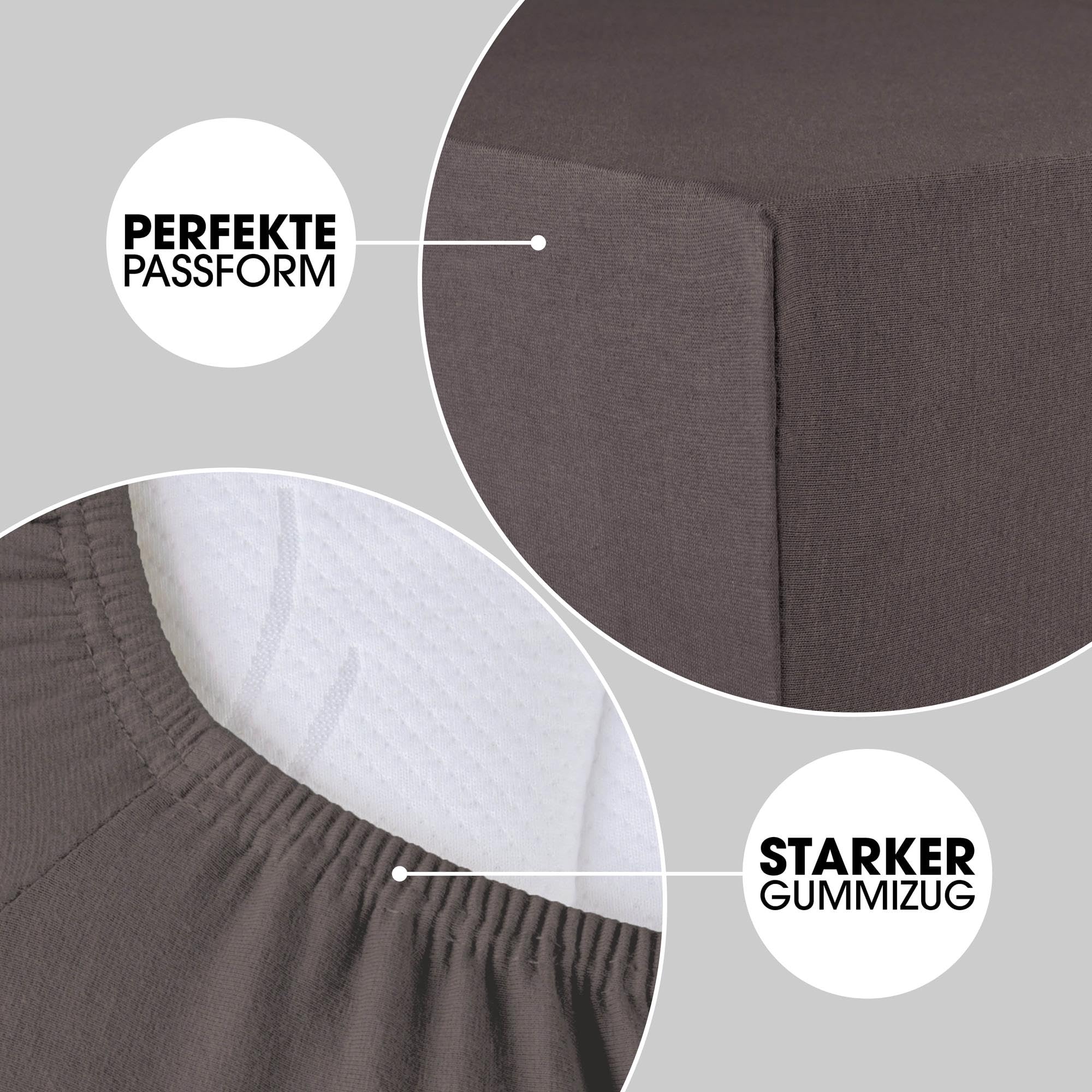 CelinaTex Lucina lenzuolo elasticizzato cotone 200x200-200x220 cm antracite