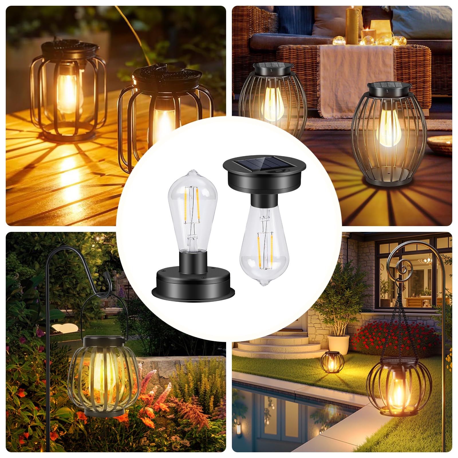 Lampe Solaire Verre Craquelé, Diealles Shine Lot de 2 Boule Lneuse Lampe Solaire Verre Craquelé, Diealles Shine Lot de 2 Boule Lneuse