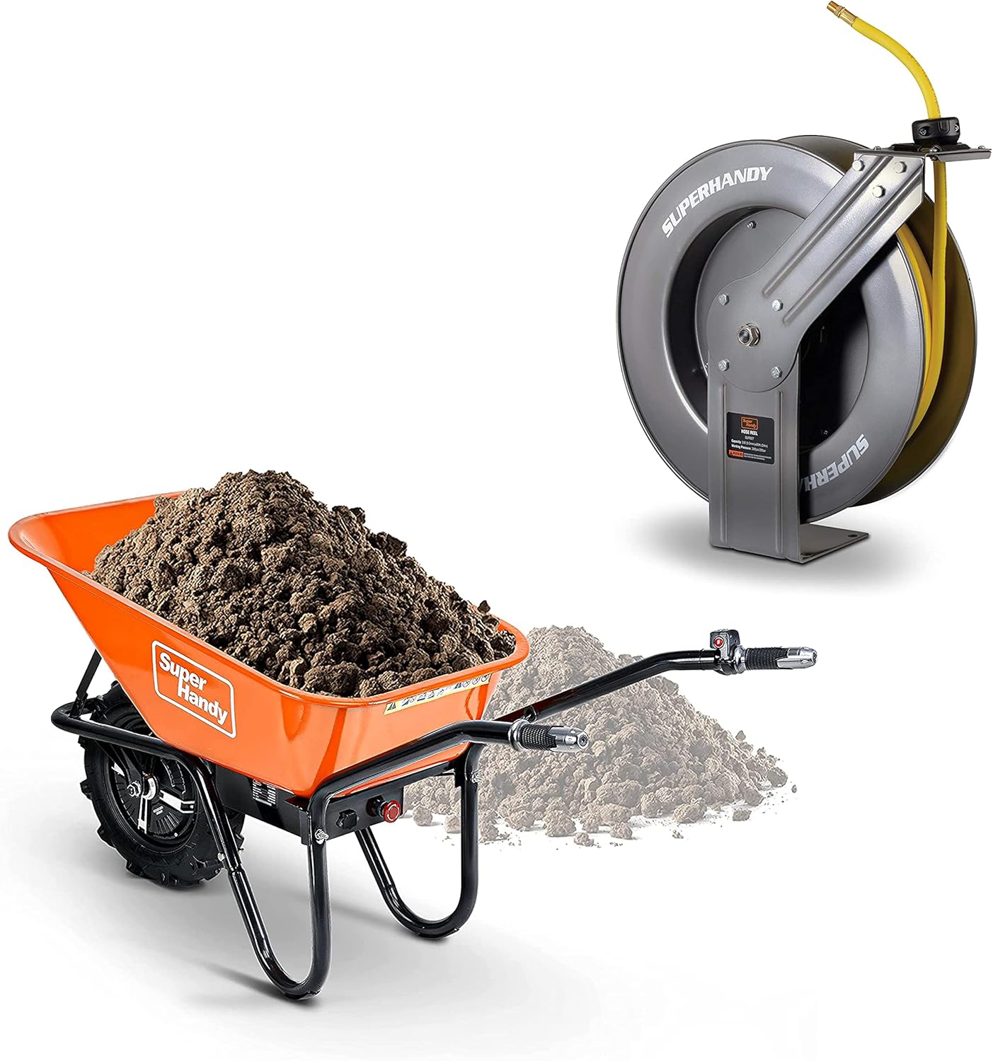 SuperHandy Wheelbarrow Electric Powered Utility Cart 24V 330LBS (150kgs) Capacity