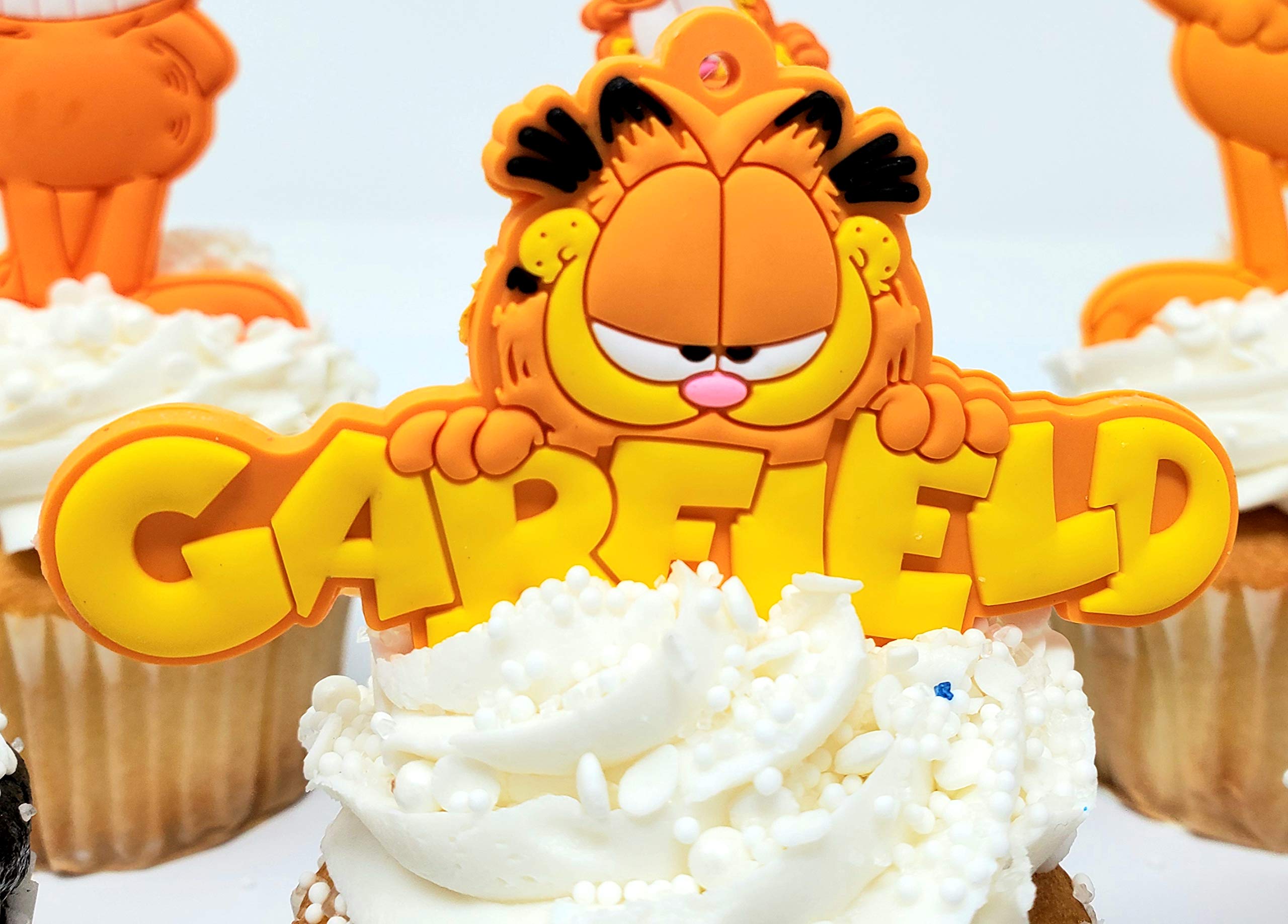 Garfield Birthday Cupcake Cake Topper Set Featuring Garfield and