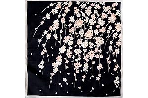 Furoshiki- Japanese Traditional Wrapping (Sakura-Black): Elegant Bento Box Wrapping Cloth and Sustainable Gift Packaging