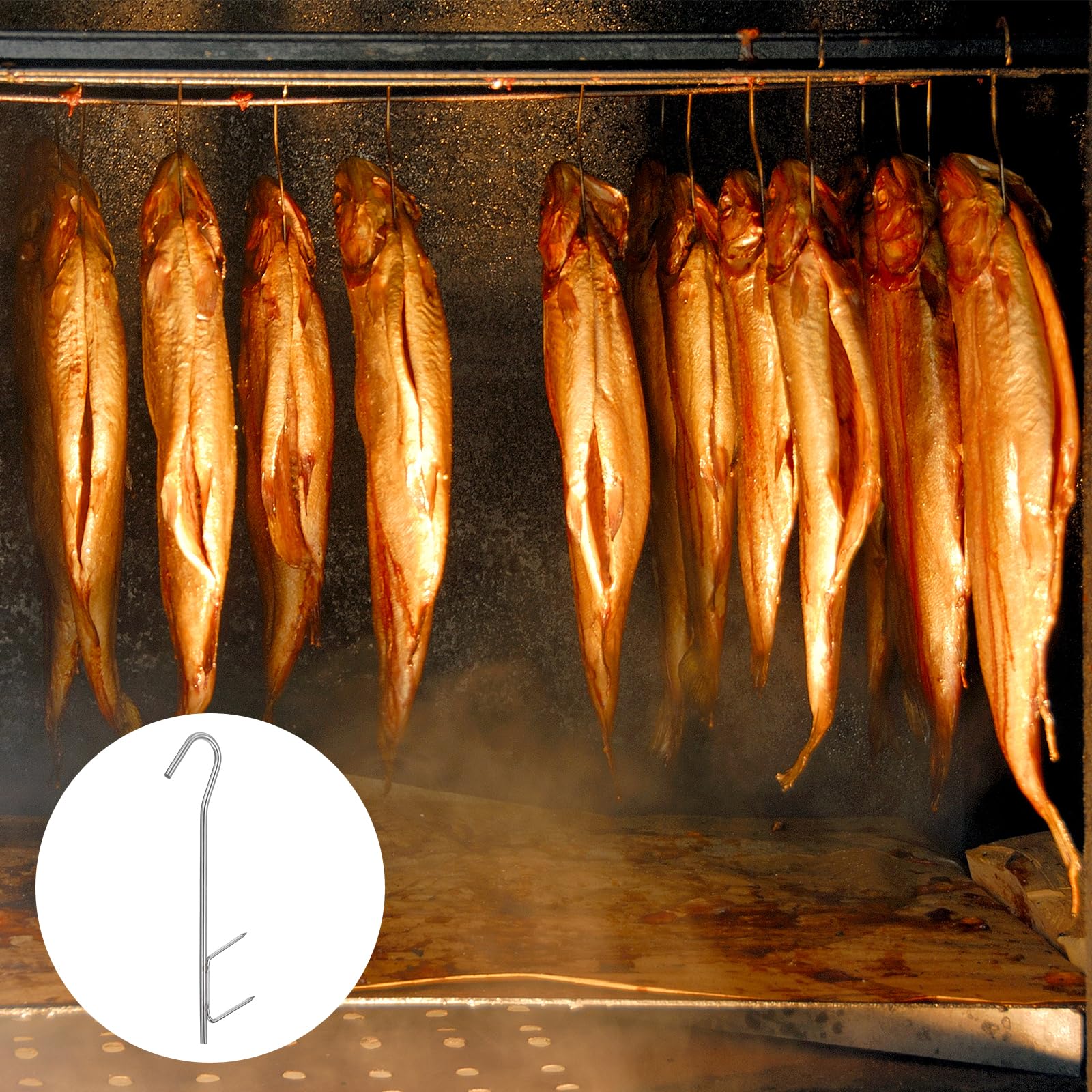 QUARKZMAN Stück cm H-Form Edelstahl Räucherhaken Fleischhaken Fischhaken