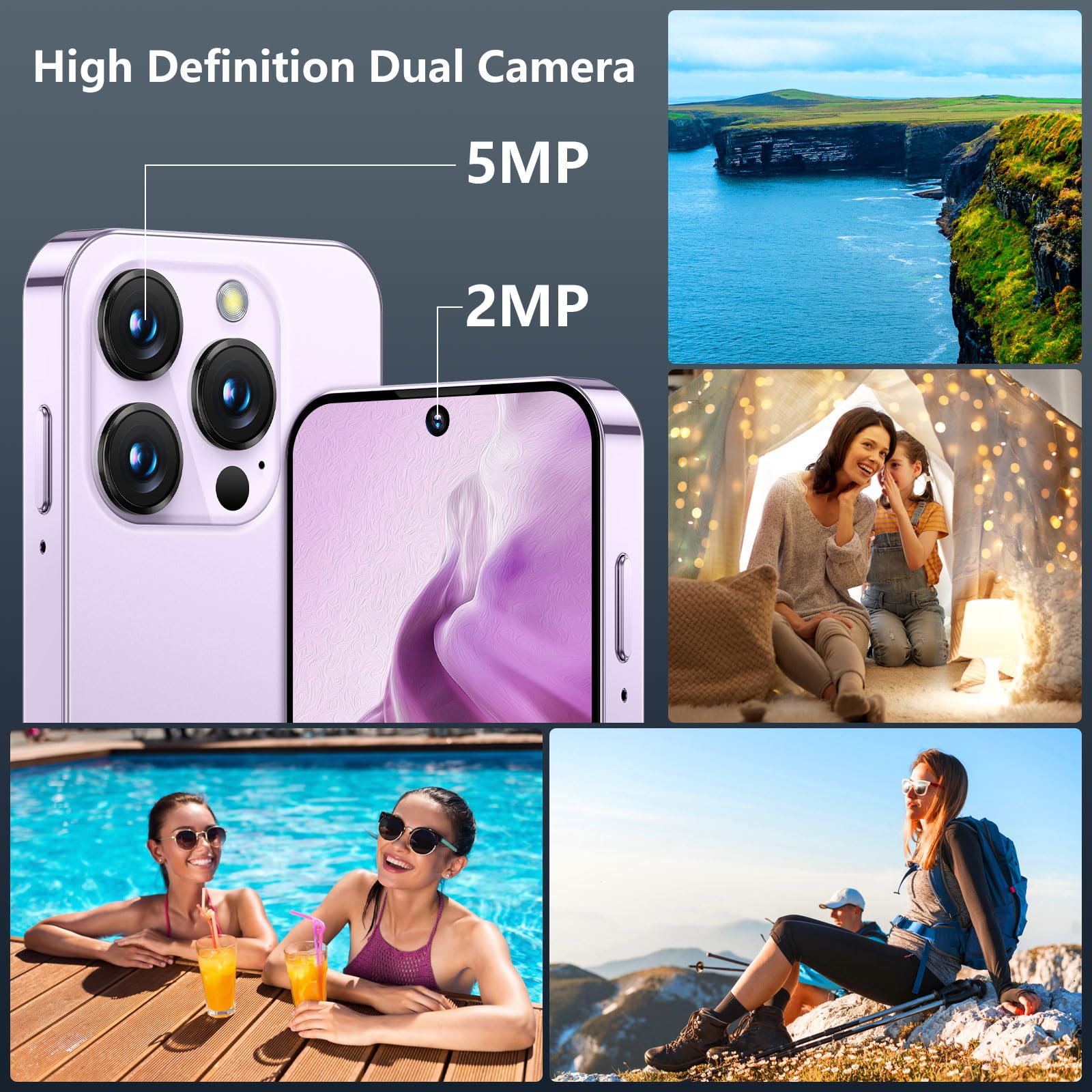 Mini smartfon 4G, mini odblokowany telefon komórkowy 3+32 GB – wyposażony w HD ekran 3,88 cala, baterię 2000 mAh, aparat 5 MP, podwójne SIM z podwójnym trybem czuwania, ultra cienki design