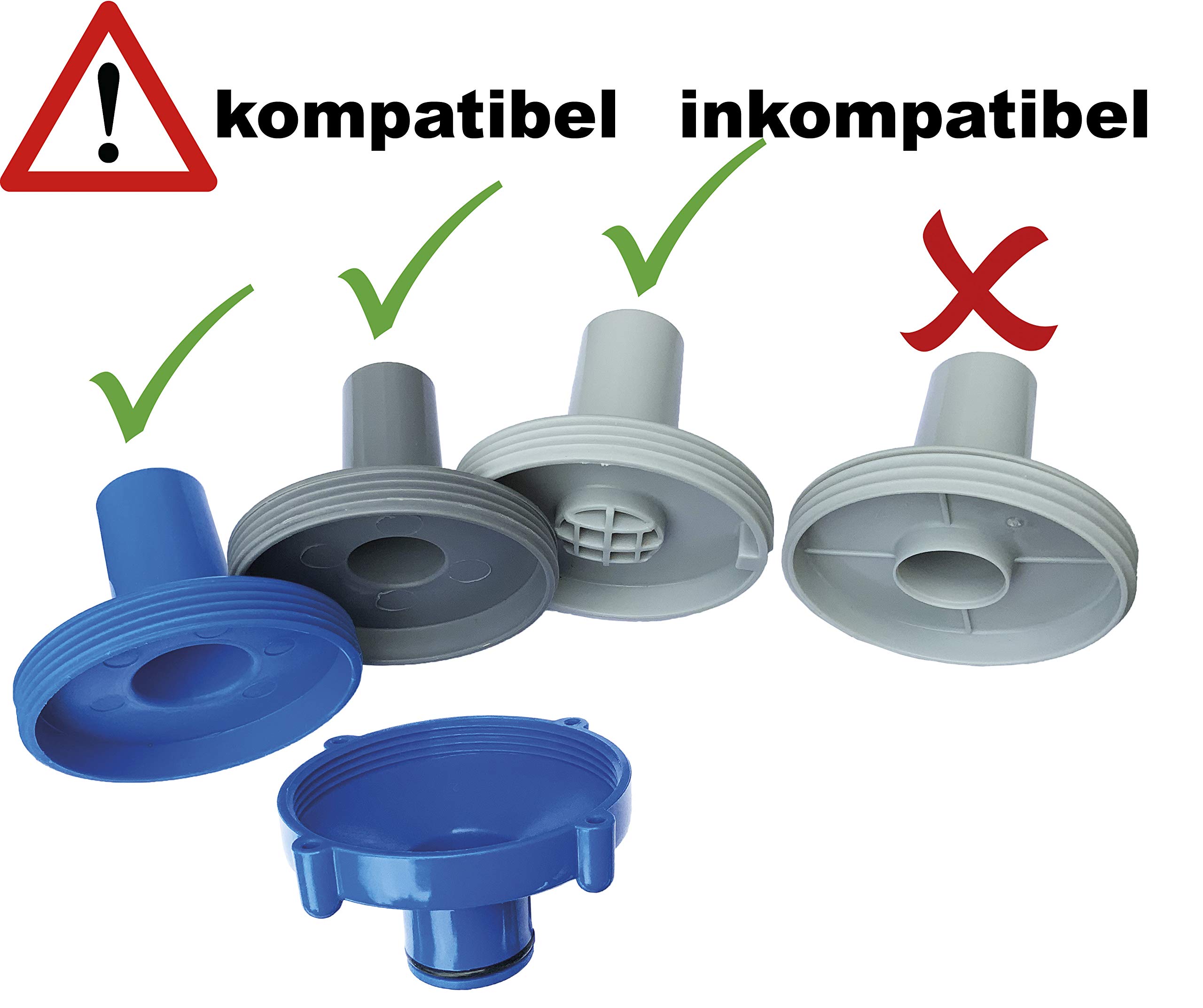 2020-80 adapter do odkurzacza podłogowego, przyłącze śrubowe 80 mm na przyłącze węża 32 mm, niebieski