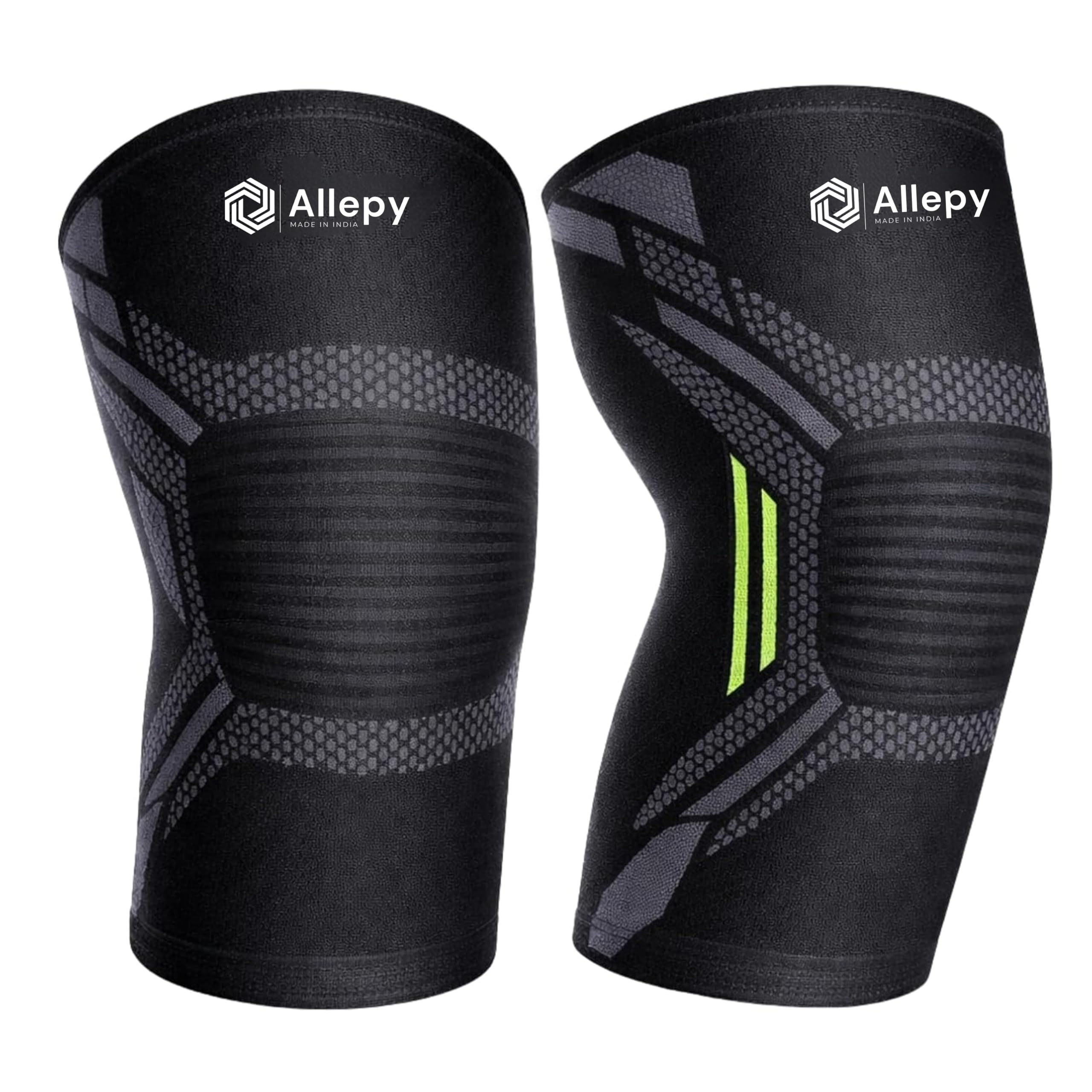 Knee Caps for Men & Women | Knitted Knee Support for Gym, Knee Sleeves, Knee Braces Pair for Sports & Workout, Knee Compression Supporter for Exercise, Running, Cycling (Black, L)-image-38