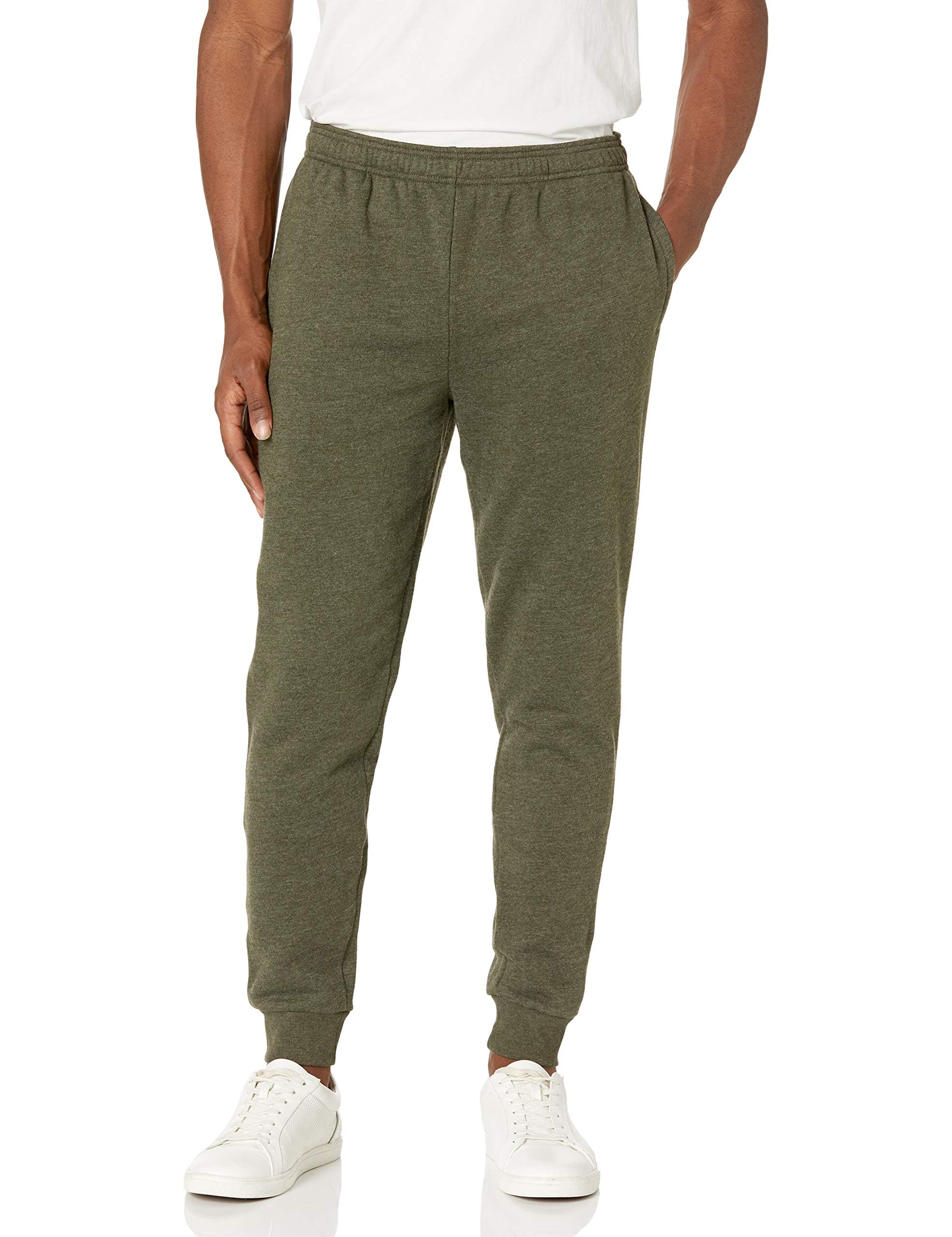 Amazon Essentials Men's Relaxed Fit Fleece Sweatpants, Olive, L
