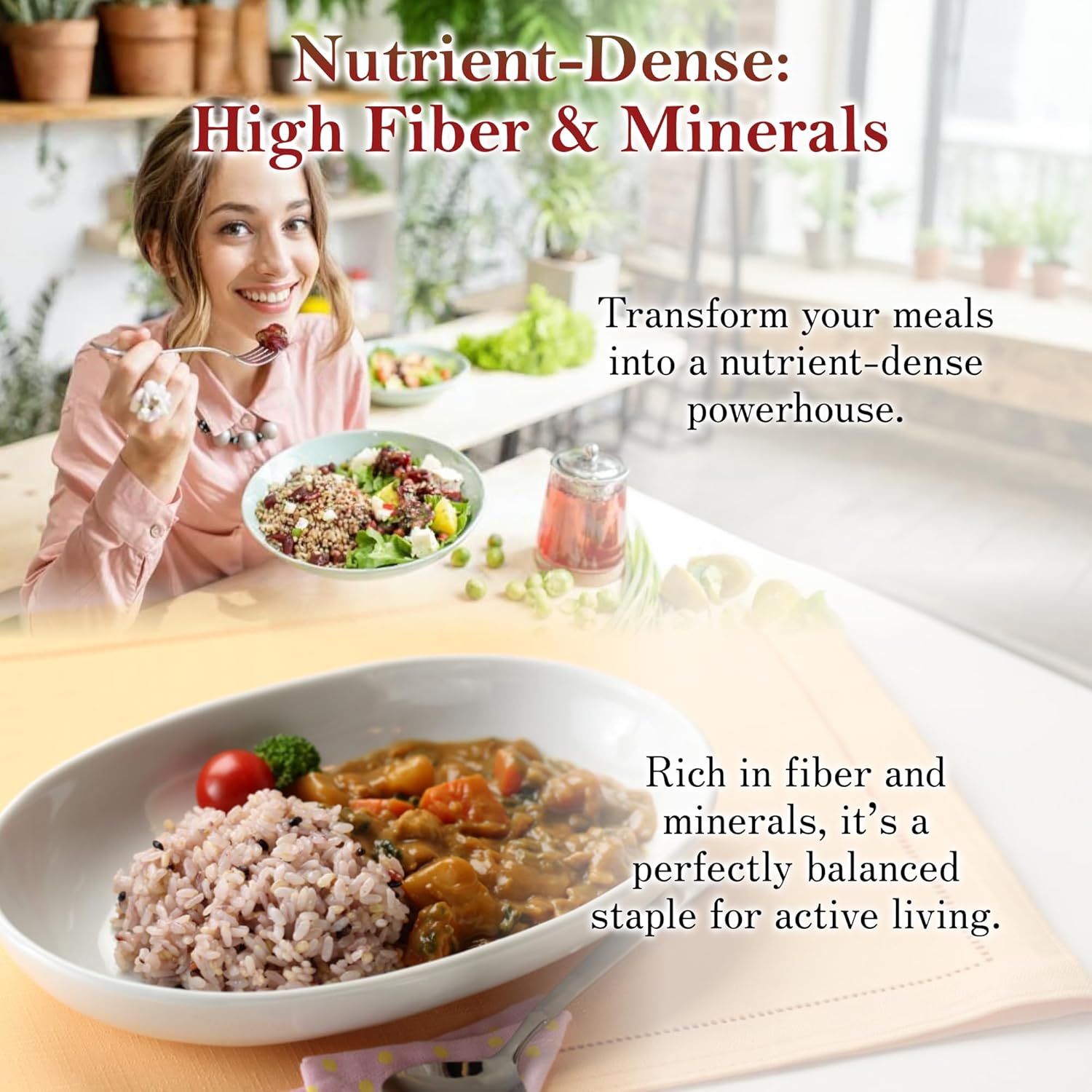 Multigrain rice 1.1 lbs from Kumamoto, Japan, Zippered for convenient storage