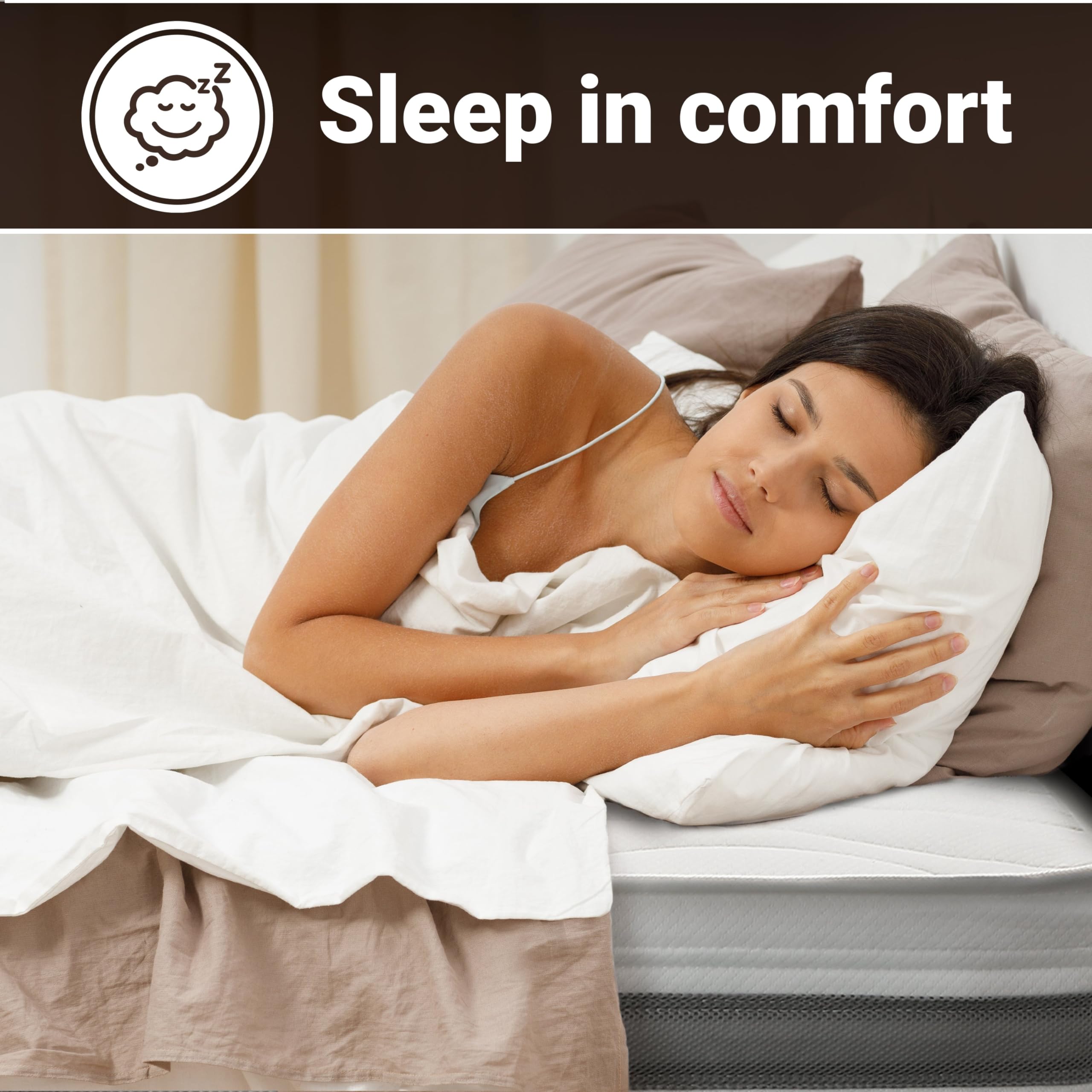 Matelas 160 x 200 Orthopédique Antibactérienne | Hauteur 25 cm | Revêtement 3D Air en Fibre Hypoallergénique et Anti-acariens | 7 Zones Différenciées Thermosensibles à la Forme du Corps
