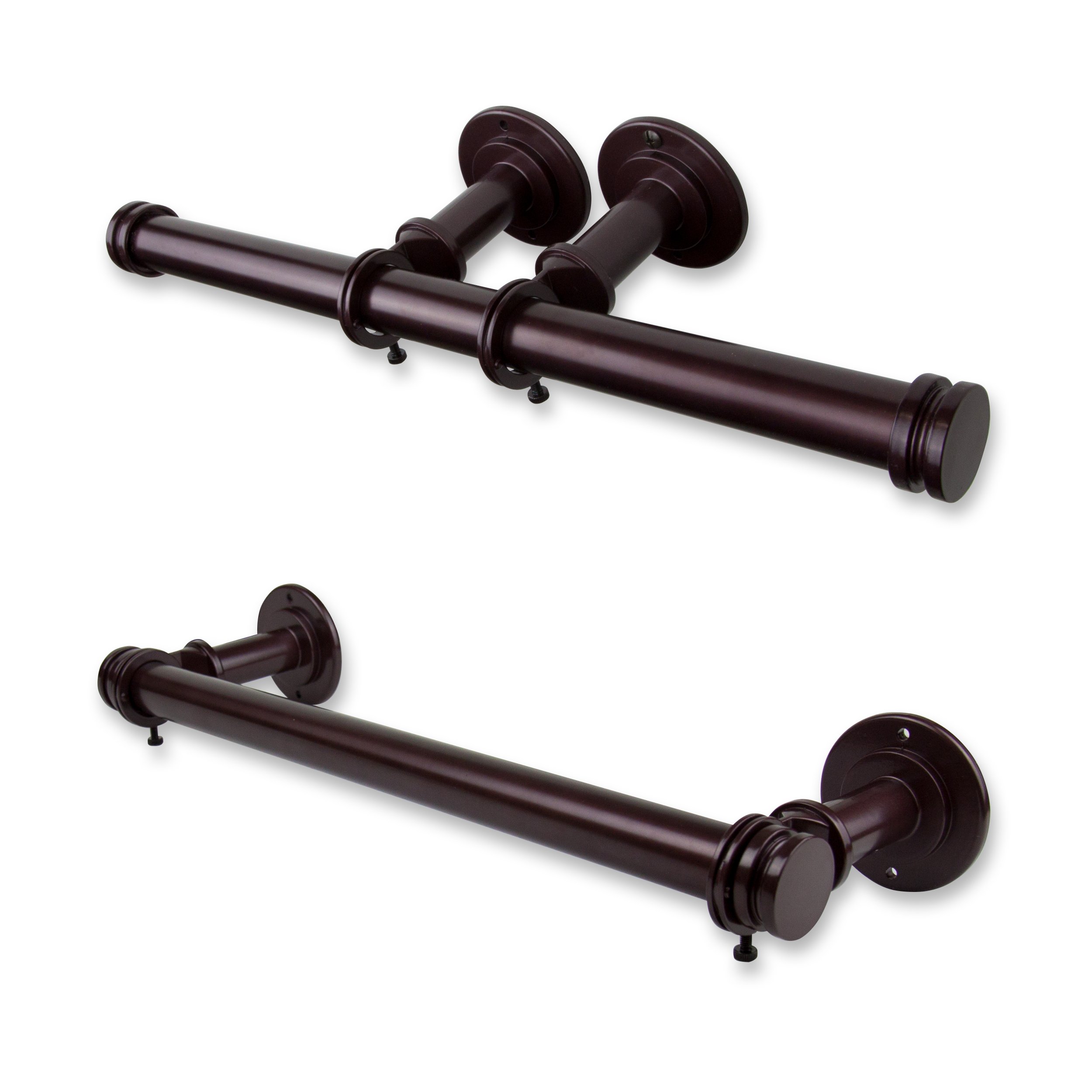 A&F Rod Décor Double Toilet Paper Holder/Towel Holder - Bronze