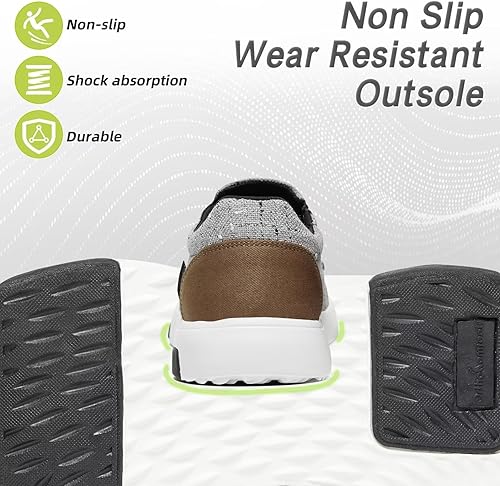 Vista 8 de OrthoComfoot Mocasines ortopédicos de mujer, sin cordones, para caminar para fascitis plantar, soporte de arco para pies planos, cómodos y casuales