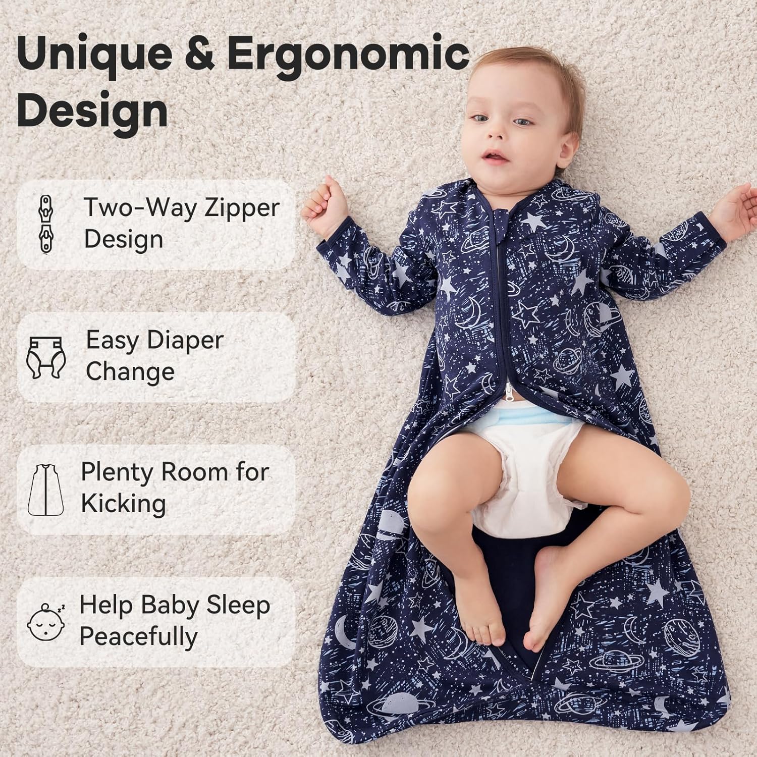 Unnivoll Baby Sleep Sack 6-12 Months, 2 Pack