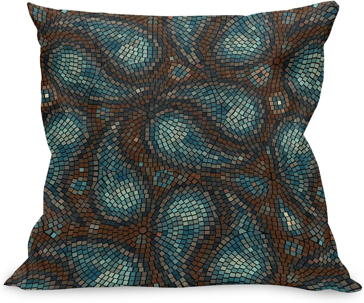 Ambesonne Paisley Throw Pillow Cushion Case, Mediterrian Themed Design with Water Color Hand Drawn Flowers and Leaves Print, Decorative Rectangle Accent Pillow Cover, 36" X 16", White and Blue