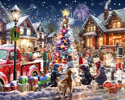 Miniatura 1 de Vermont Christmas Company Snowman Contest - Rompecabezas de 1000 piezas, rompecabezas de Navidad de piezas grandes, piezas entrelazadas y de forma