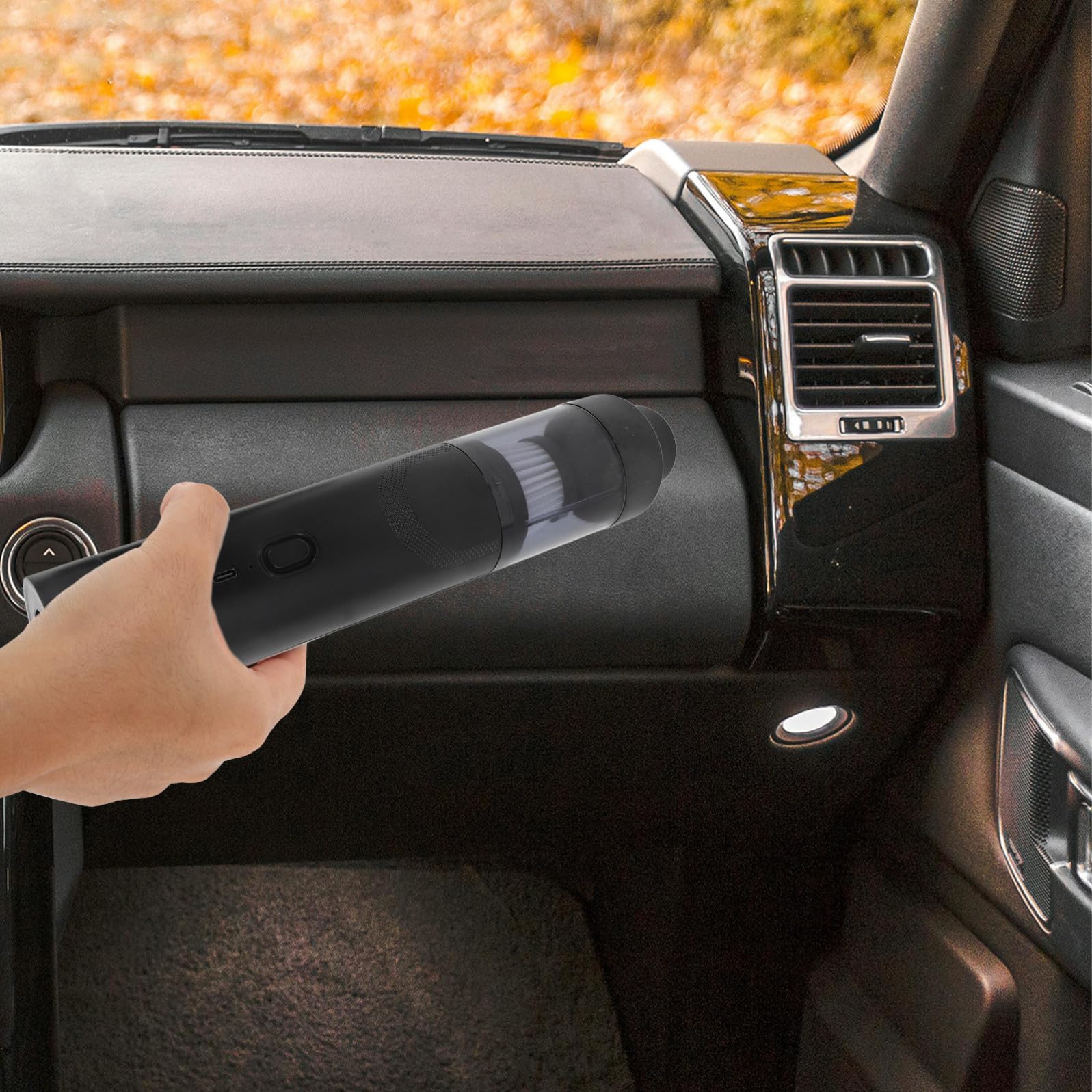 Alasum Aspirapolvere Portatile per Auto senza Fili, Design Cordless Compatto in Plastica con Accessori Multipli e Sacchetto la Pulizia di Casa e Animali